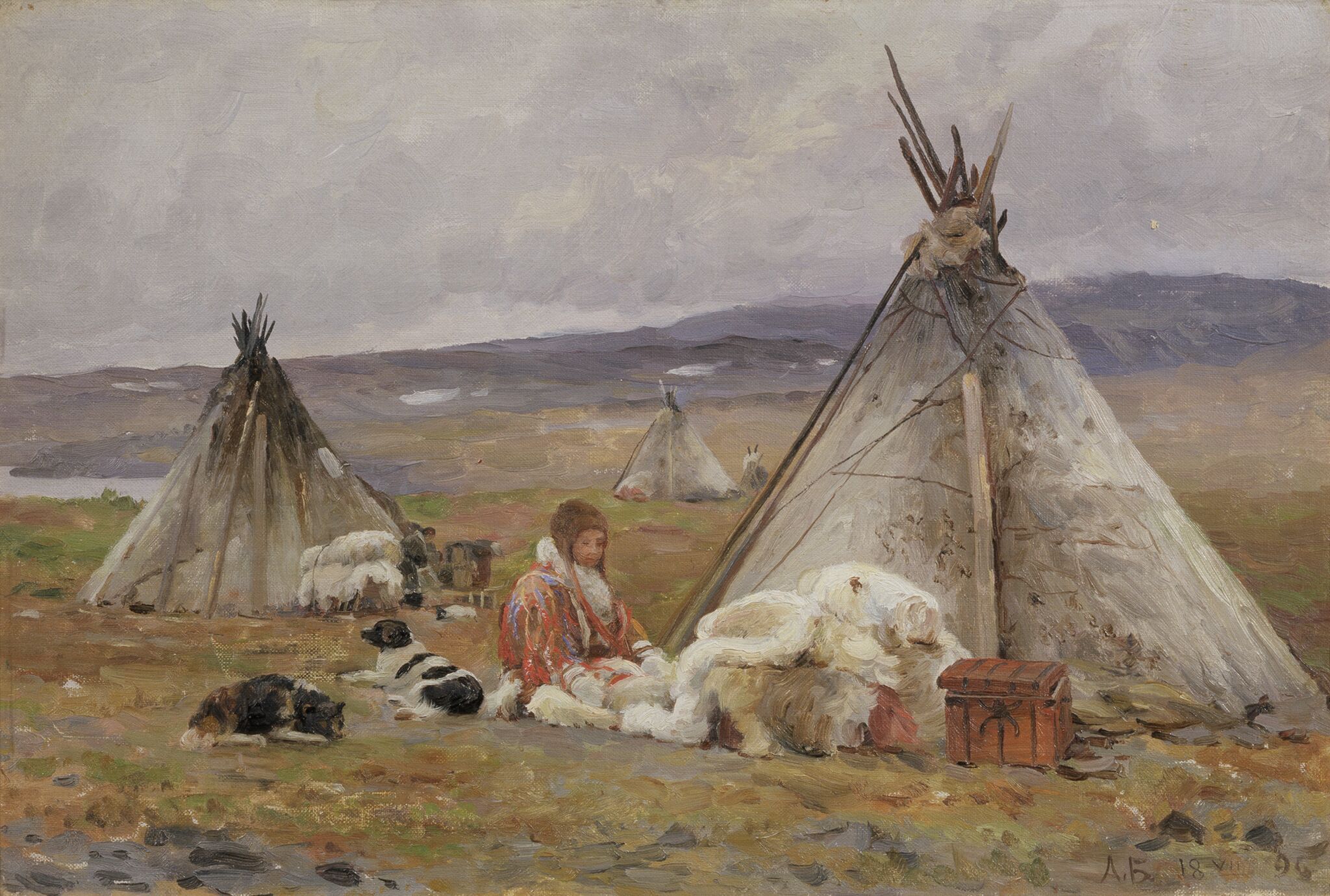 Чум ненцев в Малых Кармакулах. Новая Земля, Aleksandr Borisov, 1896