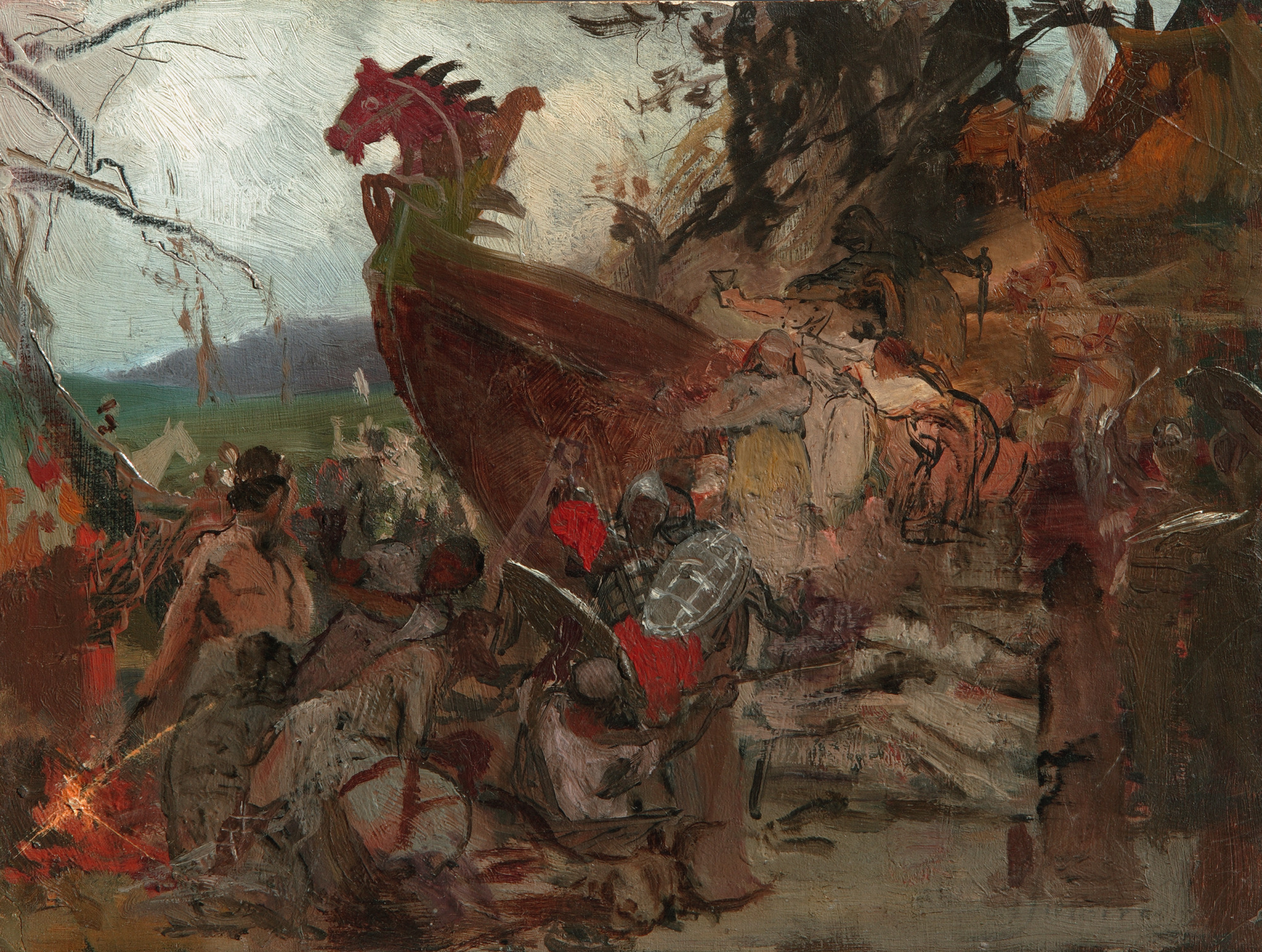 Похороны руса в Булгаре, Henryk Siemiradzki, 1881-1882
