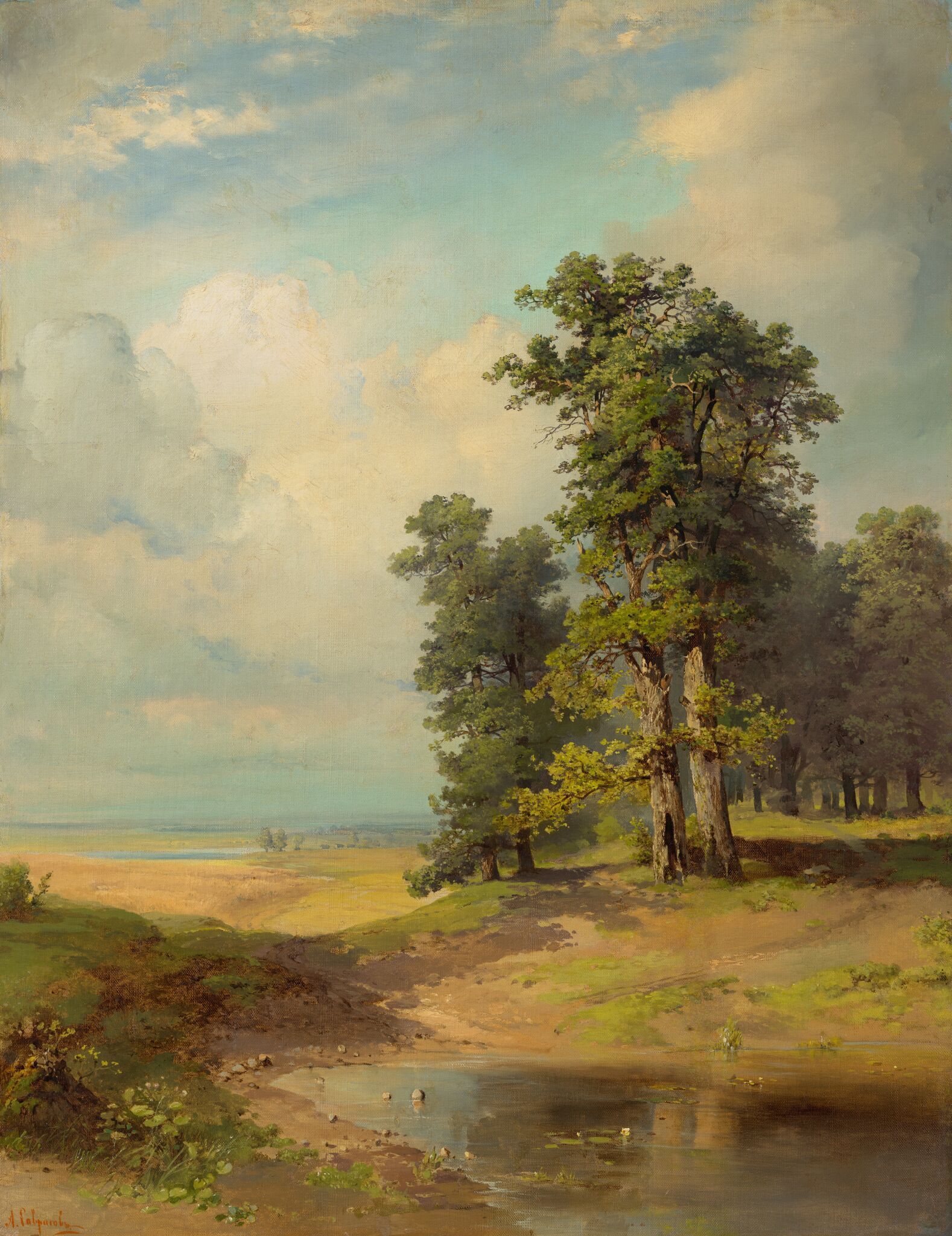 Летний пейзаж с дубами, Alexei Savrasov, Mid-1850s
