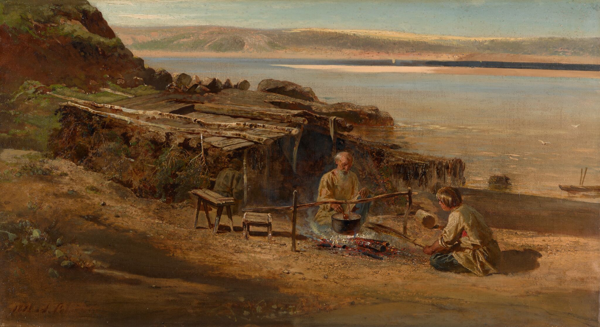 Рыбаки на Волге, Alexei Savrasov, 1872