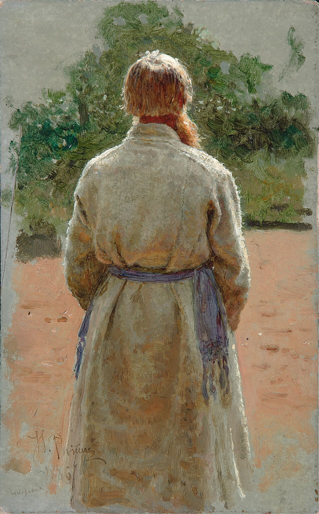 Старшина со спины, освещенный солнцем, Ilya Repin, 1885