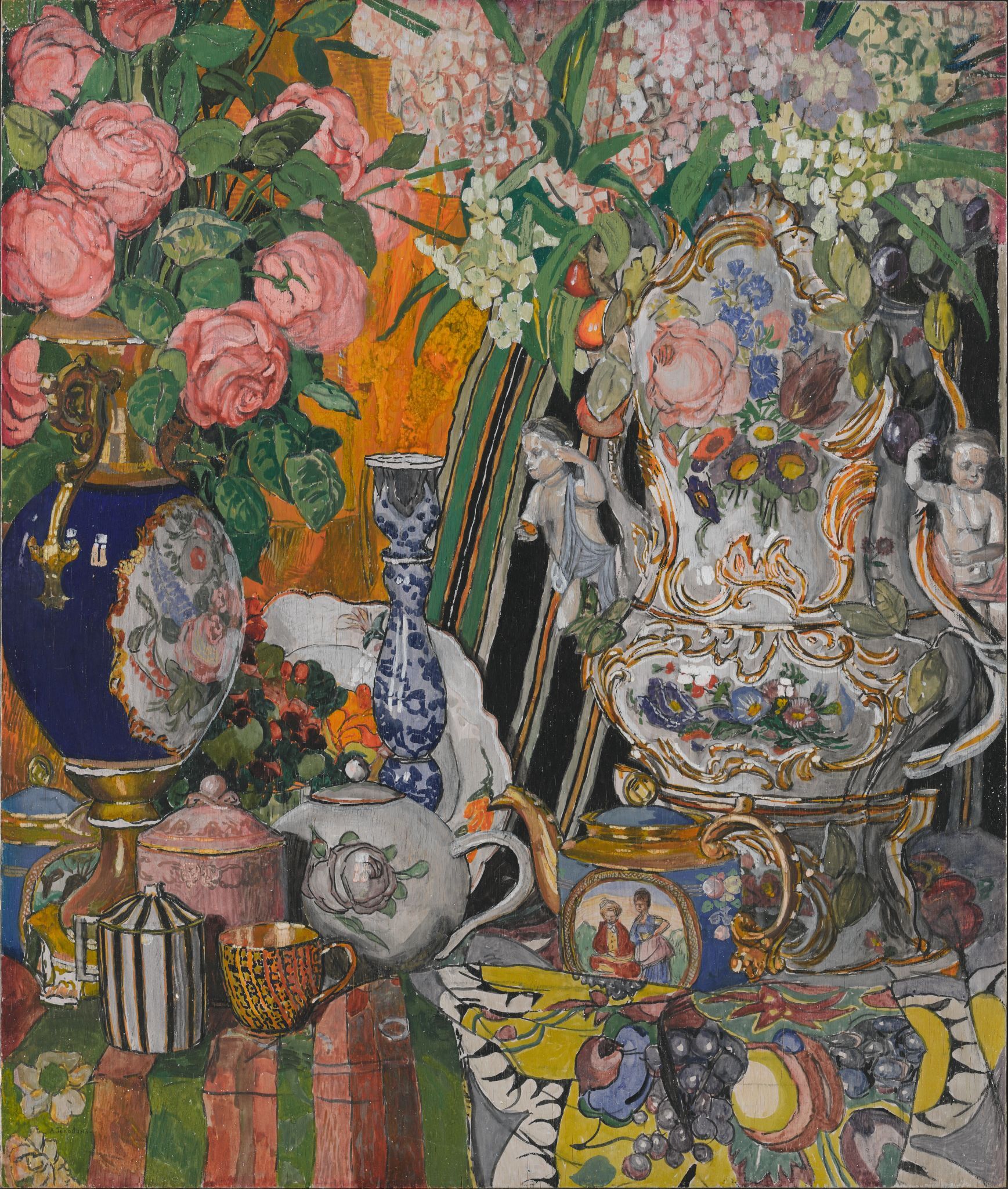 Фарфор и цветы, Aleksandr Golovin, 1915