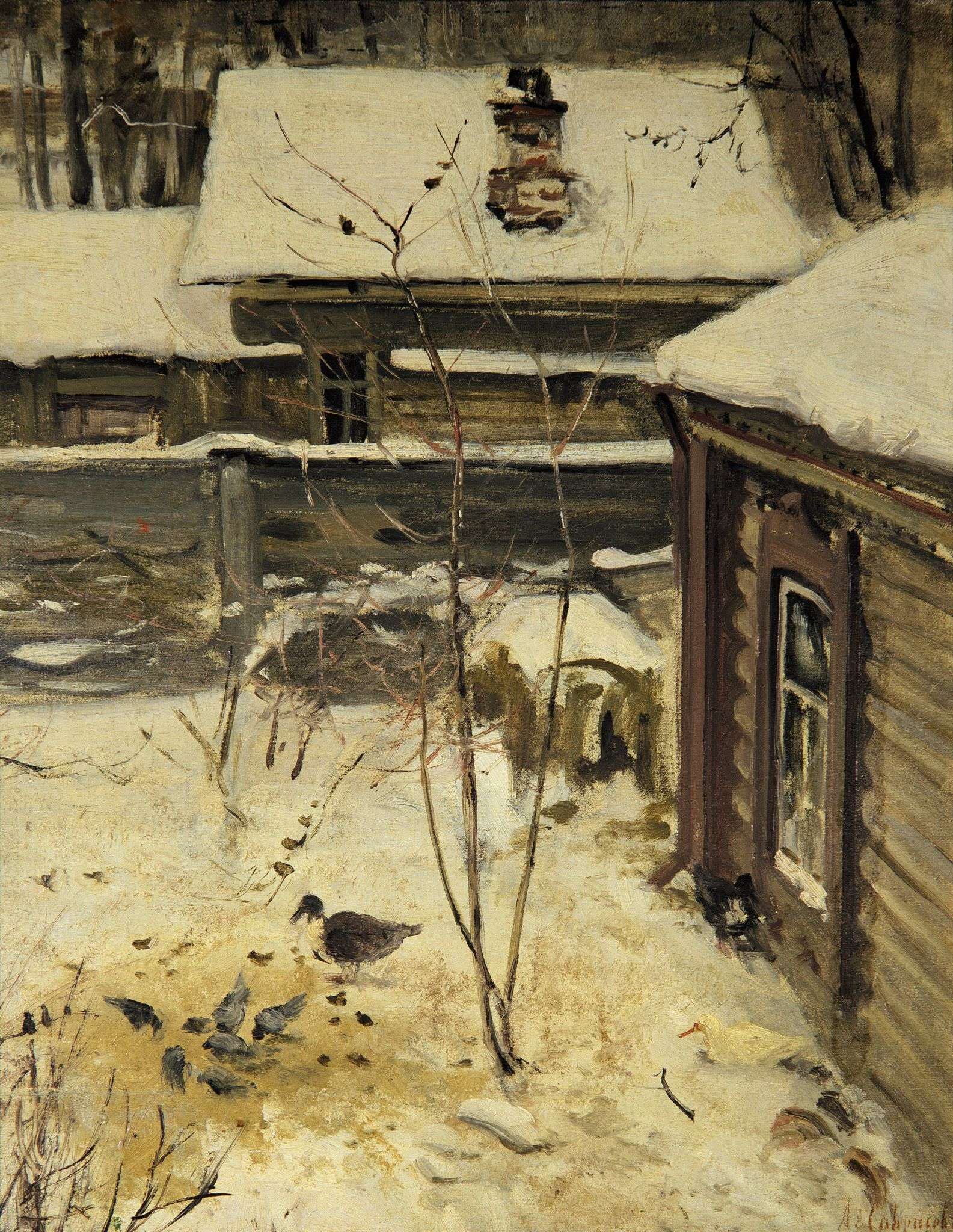 Дворик. Зима, Alexei Savrasov, 1870s