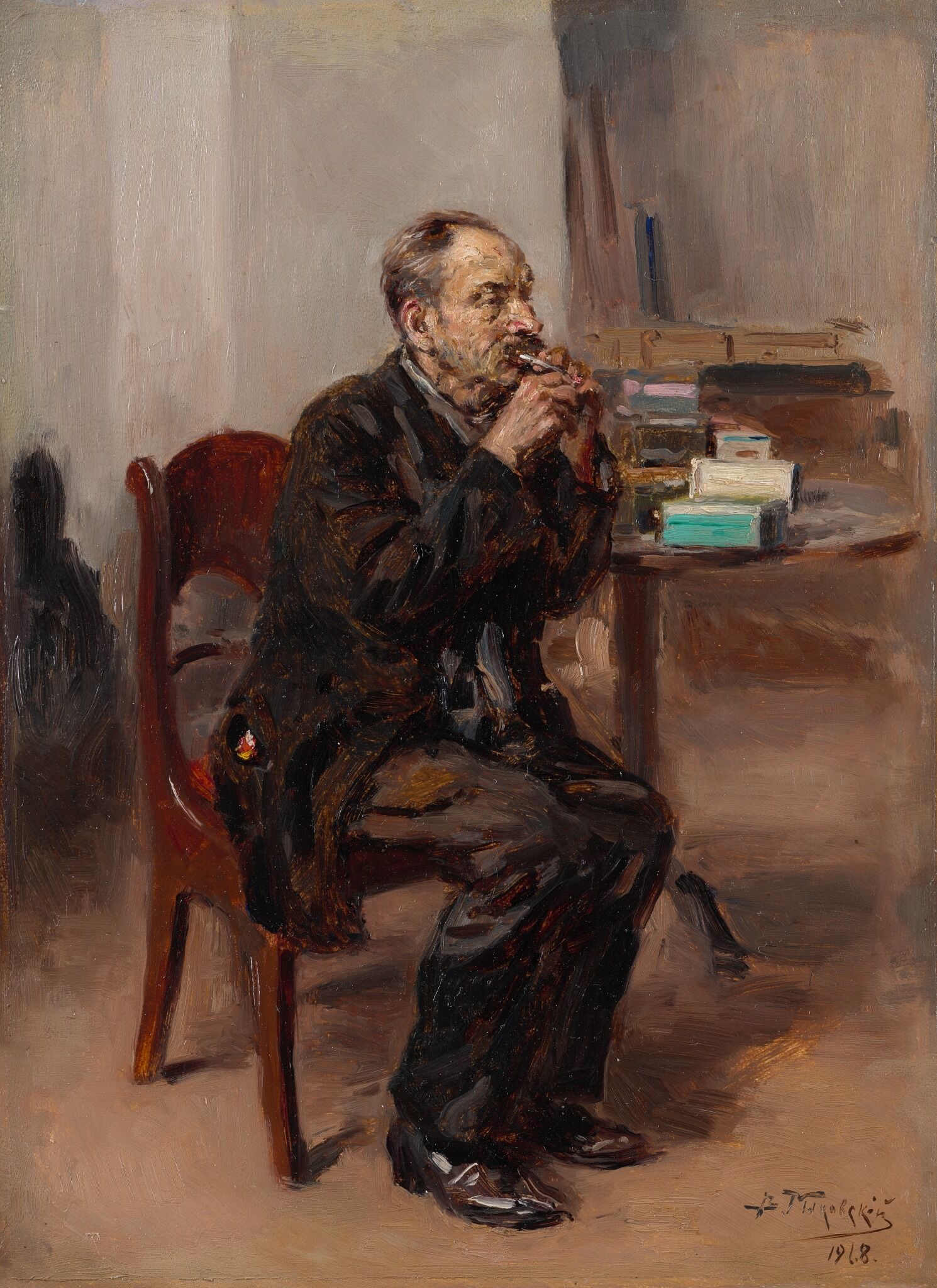 Дегустатор табака, Vladimir Makovsky, 1918