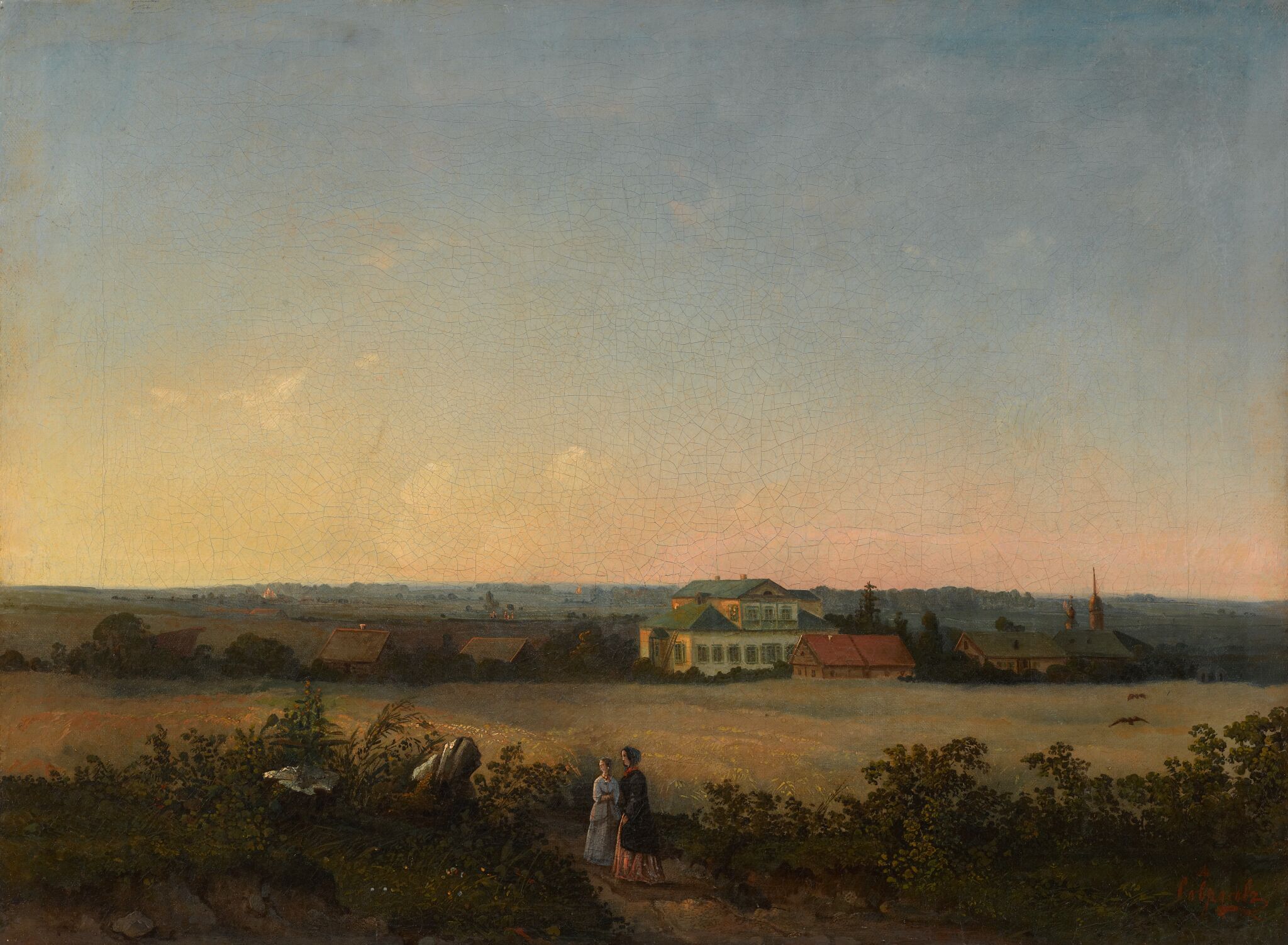 Вид в окрестностях Москвы с усадьбой, Alexei Savrasov, 1850