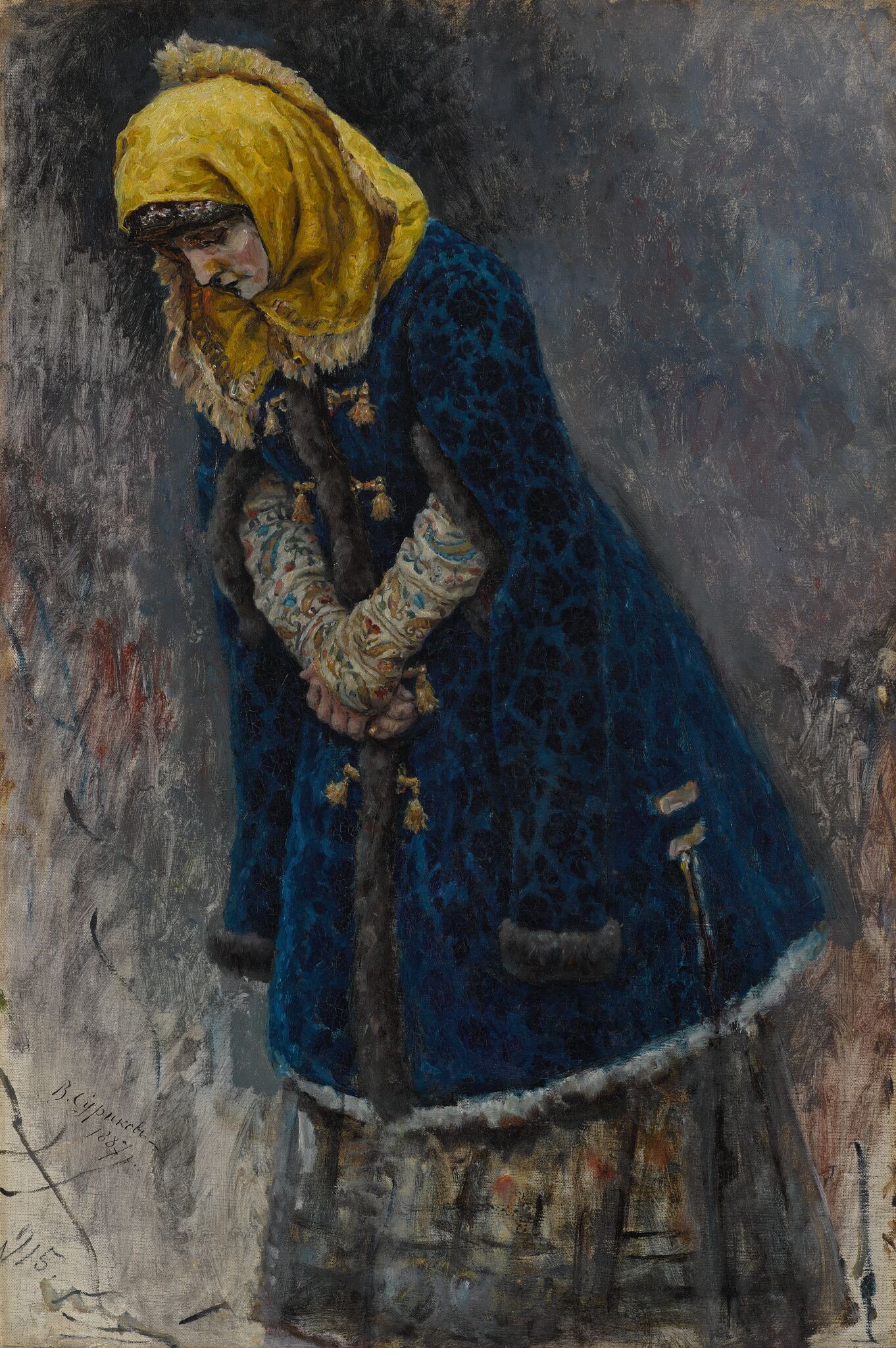 Боярышня в синей шубке, Vasily Surikov, 1887