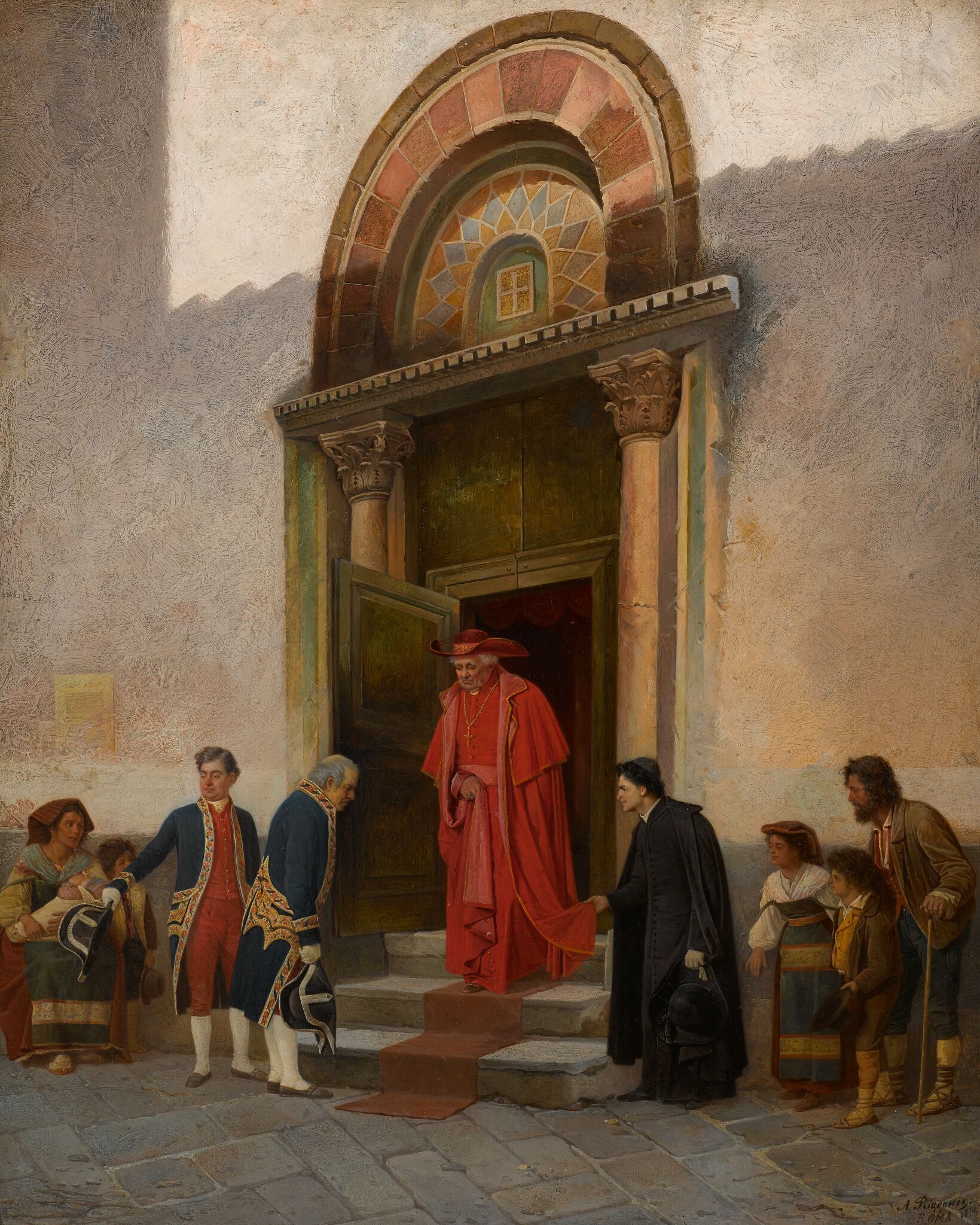 Выход кардинала из церкви, Aleksandr Ritstsoni, 1874