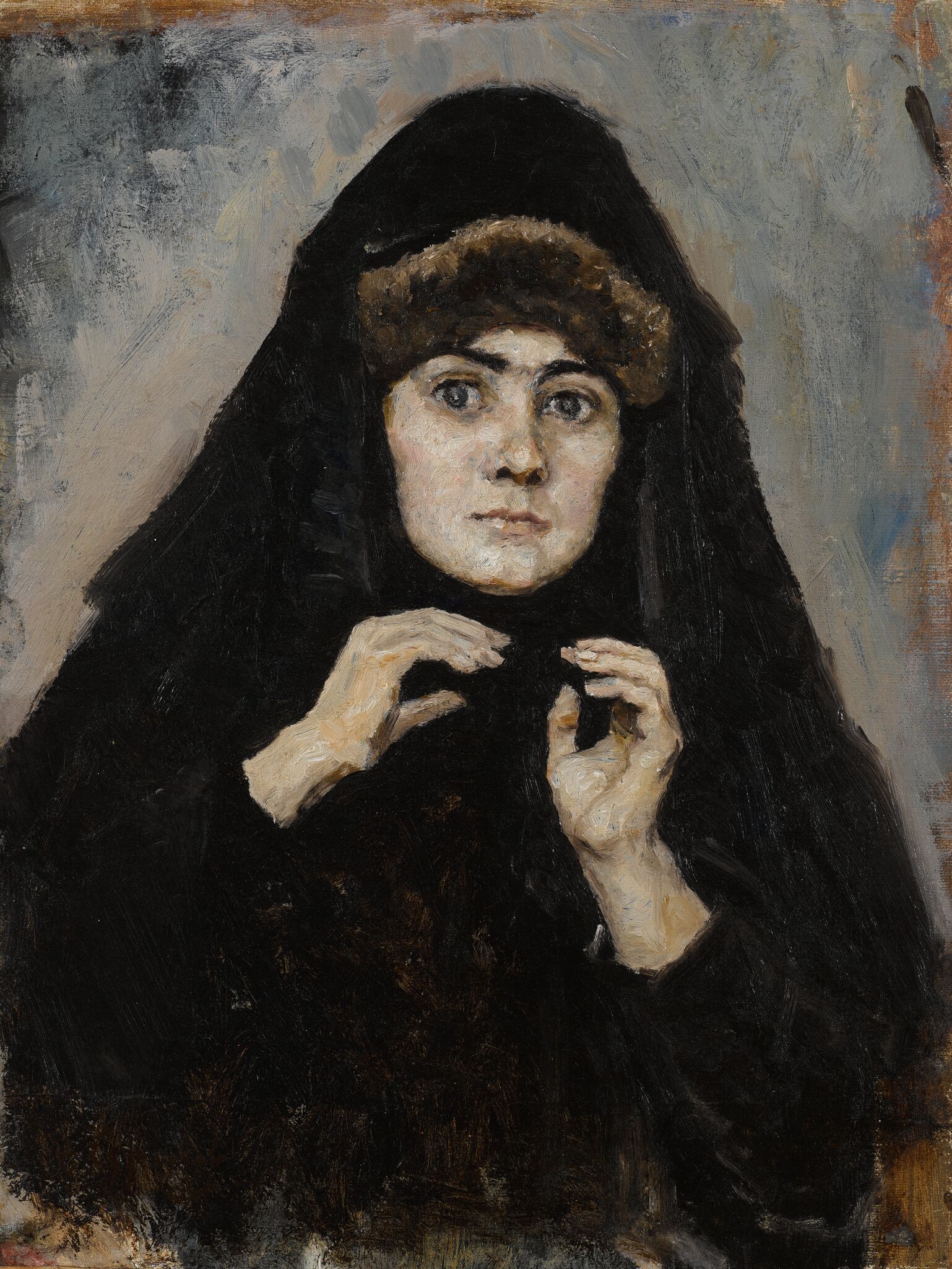 Монашенка с поднятыми к лицу руками, Vasily Surikov, 1884–1885