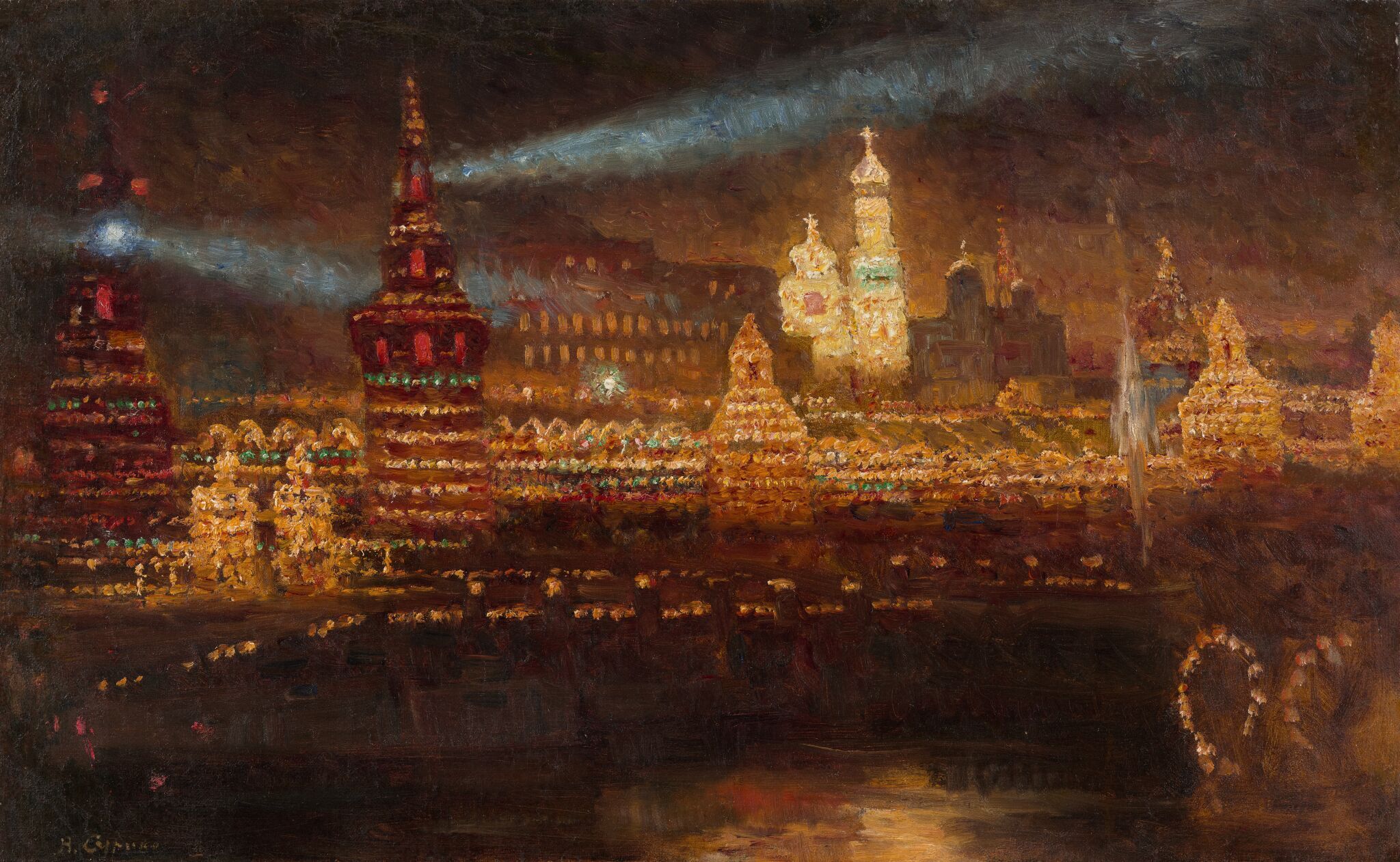 Иллюминация Московского Кремля, Vasily Surikov, 1883