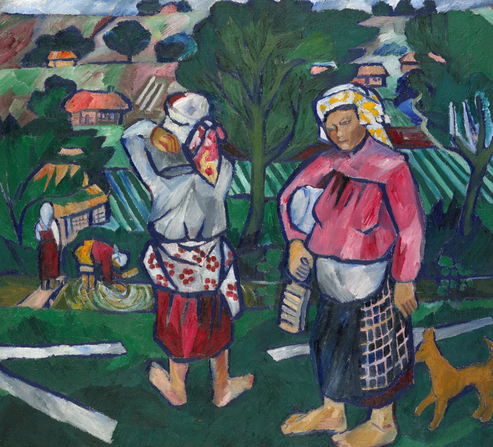Мытье холста, Natalia Goncharova, 1910