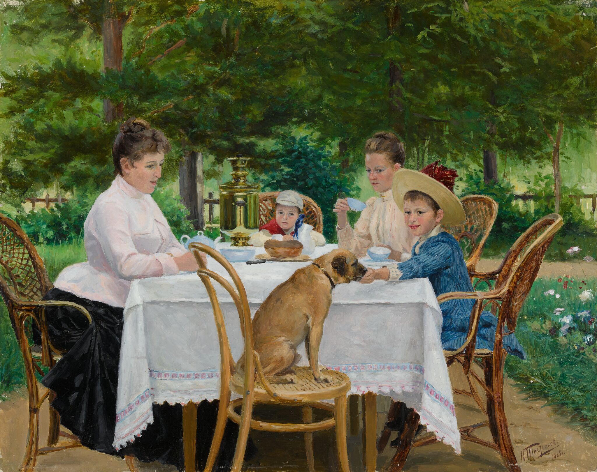 Утром на даче, Nikolay Tretyakov, 1888