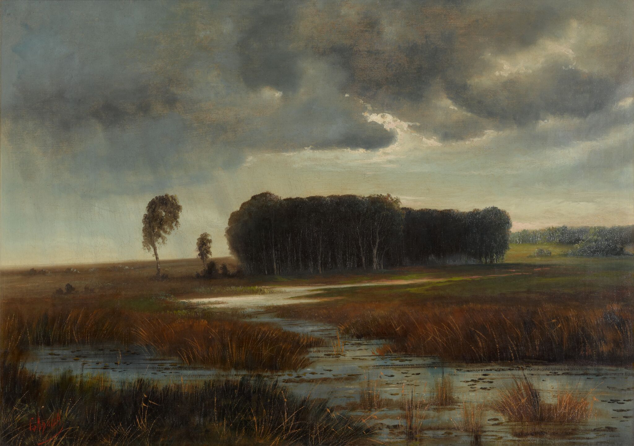 Пейзаж с болотом и лесным островом, Alexei Savrasov, late 1860s – early 1870s
