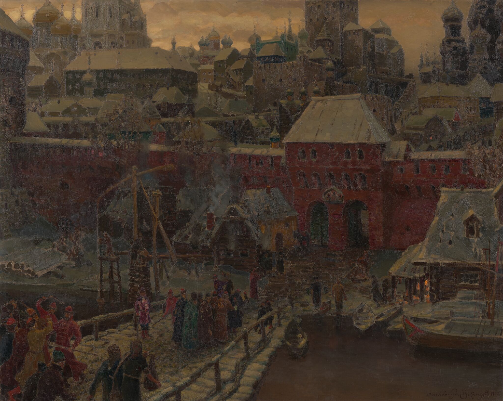 Москва XVII столетия: Москворецкий мост и Водяные ворота, Apollinary Vasnetsov, 1900