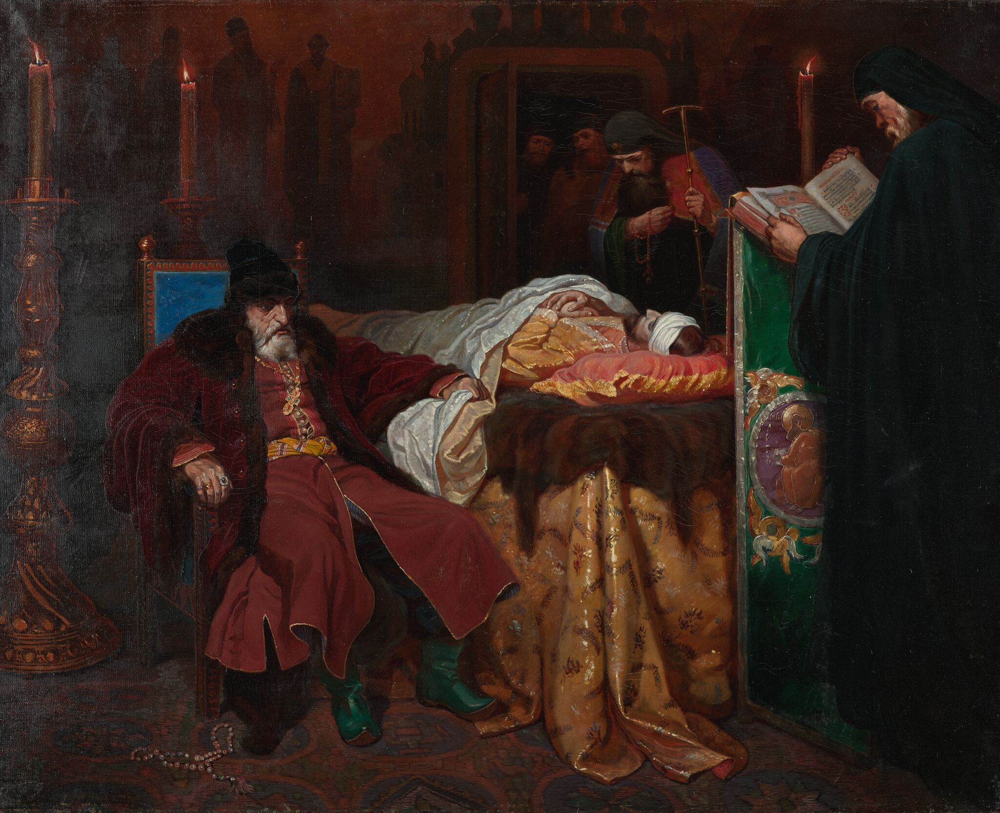 Иоанн Грозный у тела убитого им сына, Vyacheslav Schwarz, 1864