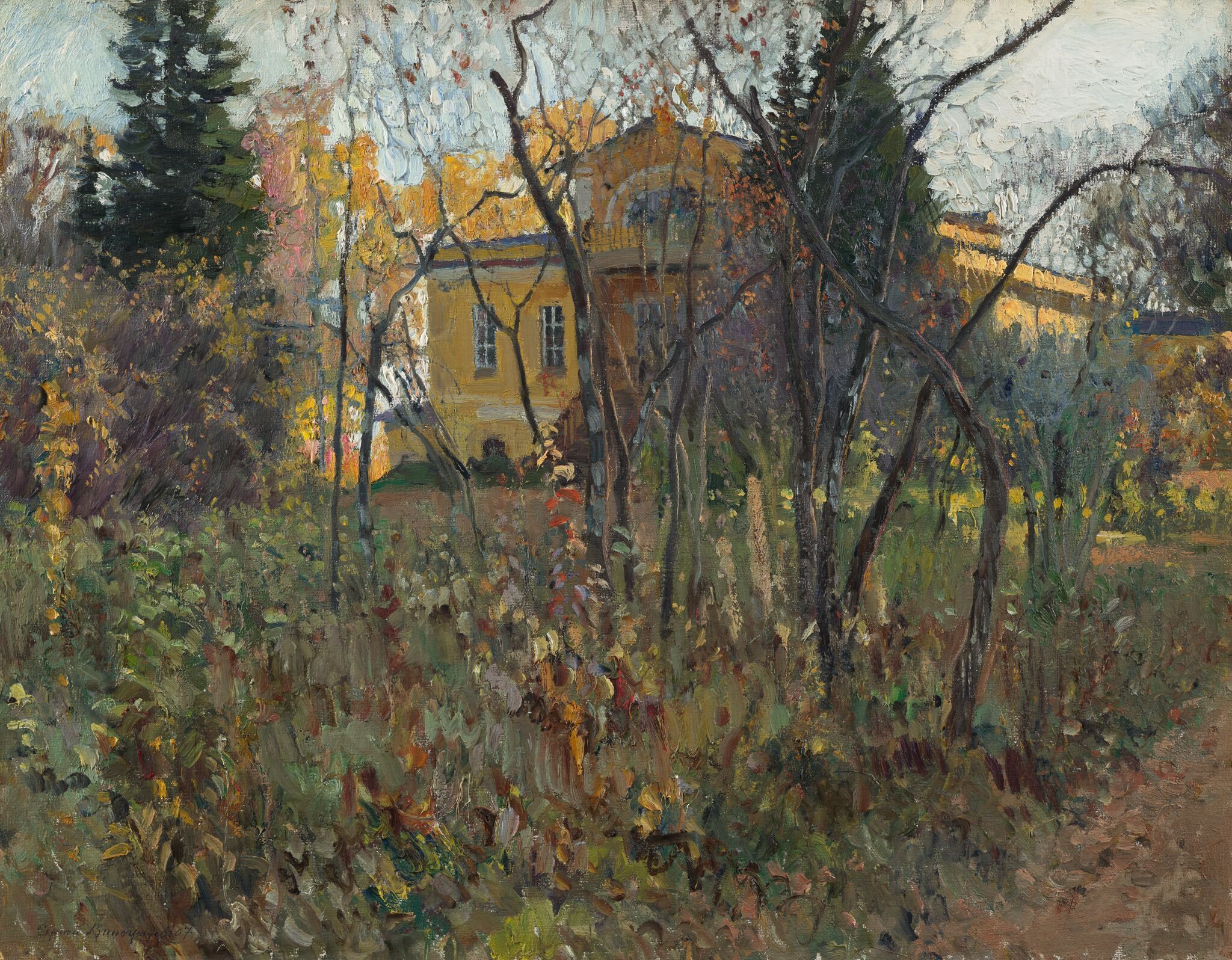 В усадьбе осенью, Sergey Vinogradov, 1907
