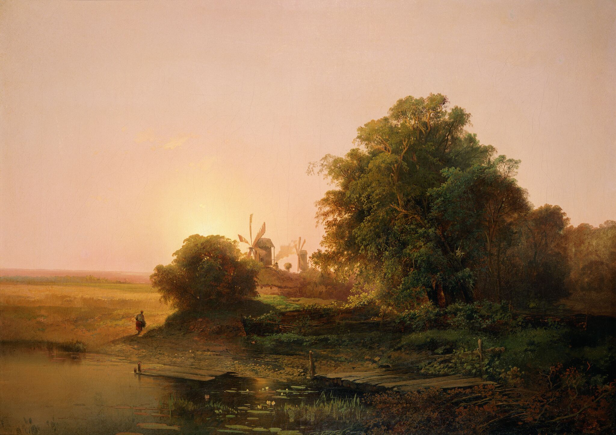 Летний пейзаж с мельницами, Alexei Savrasov, 1859