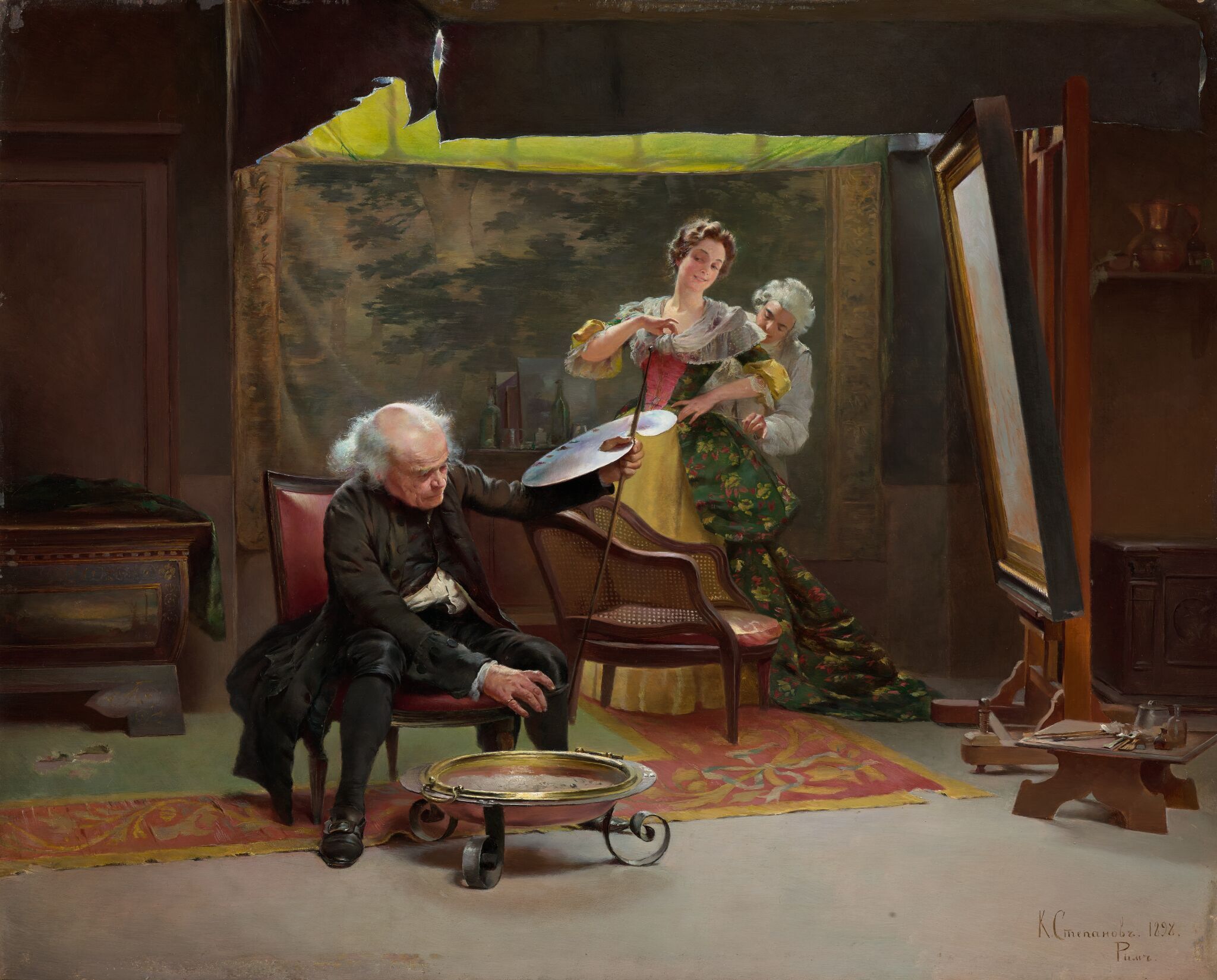 В мастерской художника, Klavdiy Stepanov, 1898