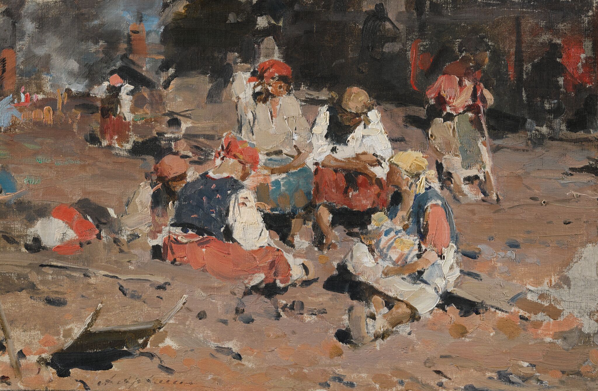 Поденщицы на чугунолитейном заводе, Abram Arkhipov, 1895