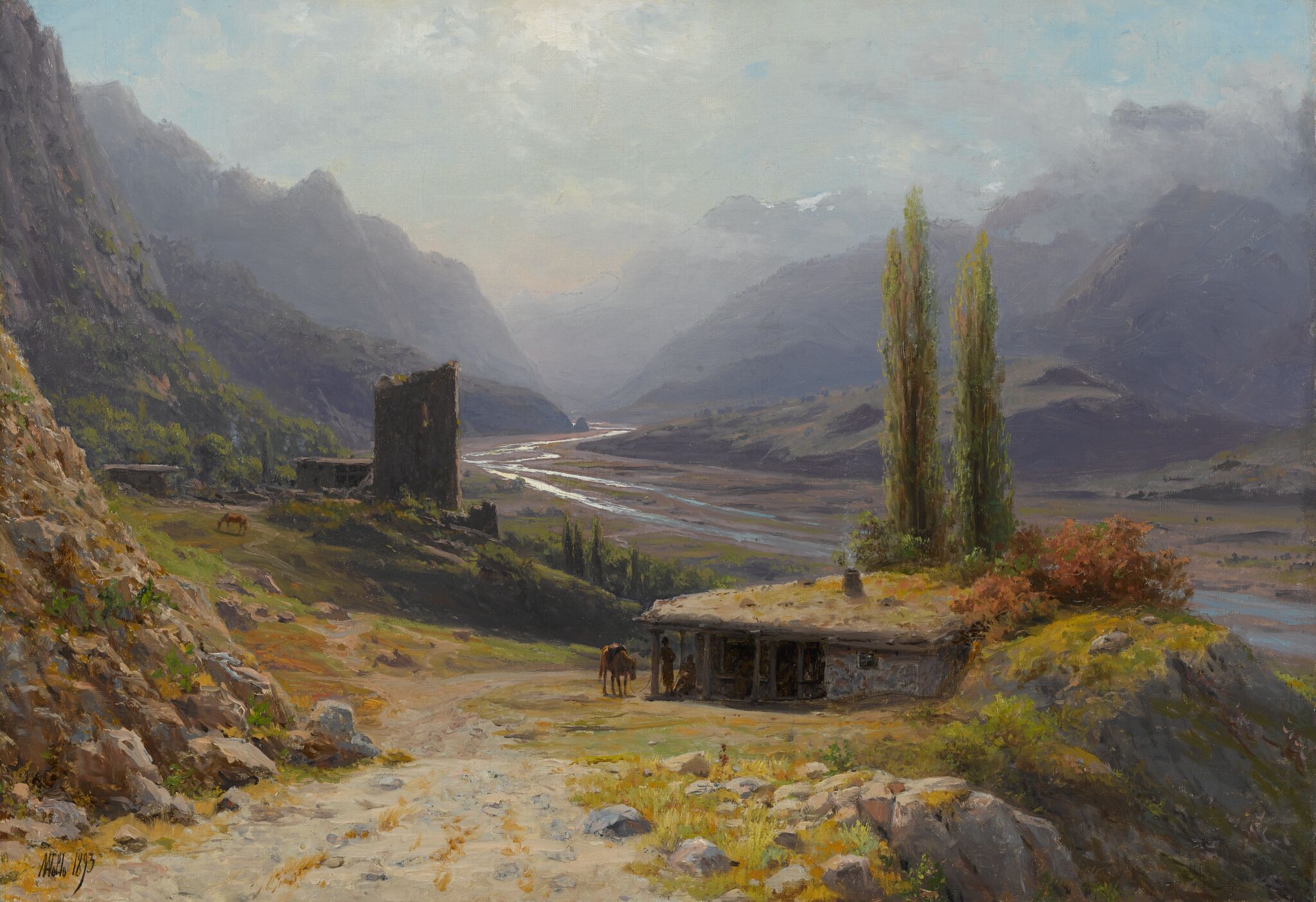 Кавказское ущелье, Lev Lagorio, 1893
