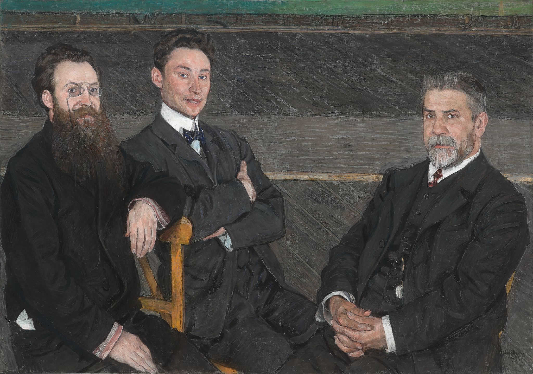 Групповой портрет служащих Петербургских Императорских театров, Aleksandr Golovin, 1906