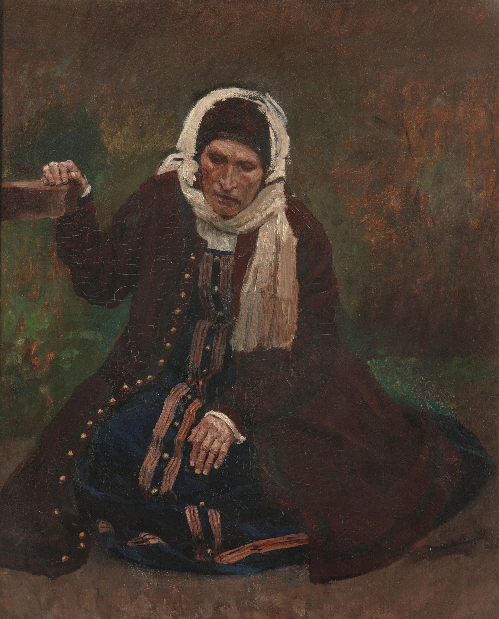 Старуха, сидящая на земле, Vasily Surikov, 1879-1880