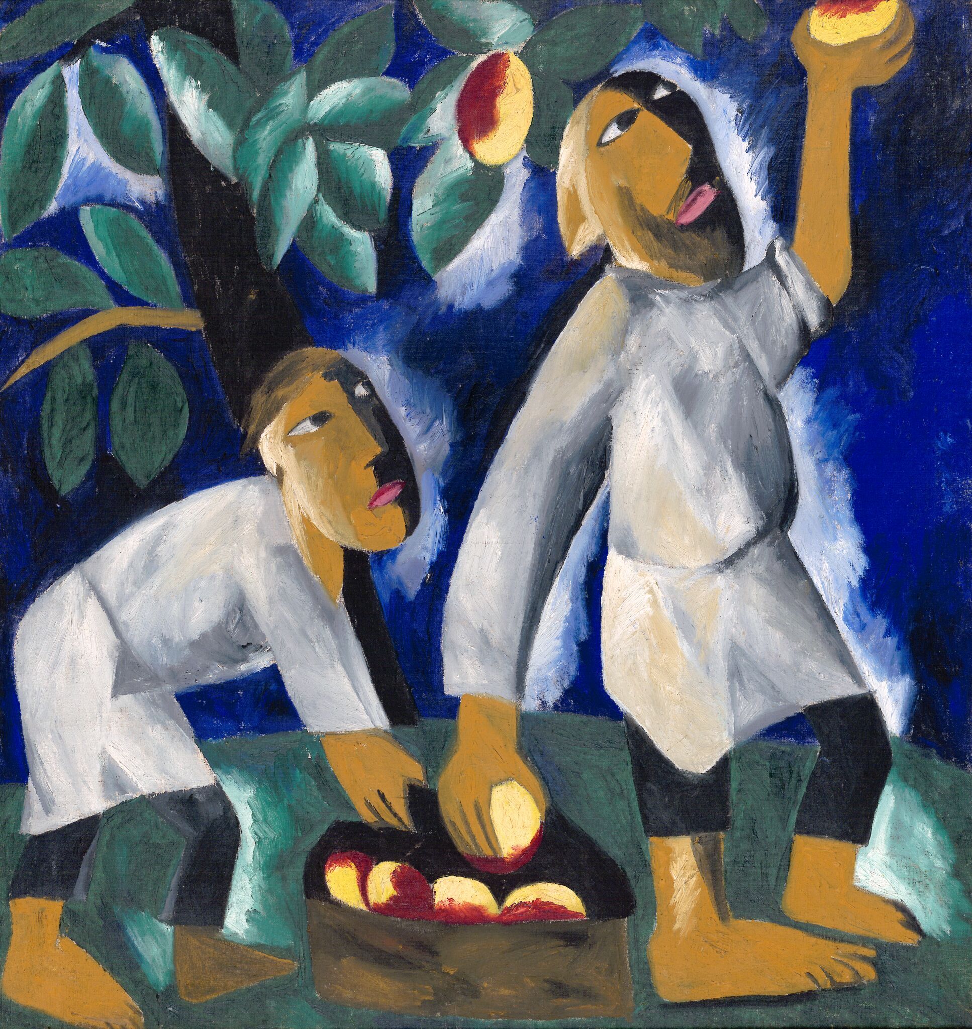 Крестьяне, собирающие яблоки, Natalia Goncharova, 1911