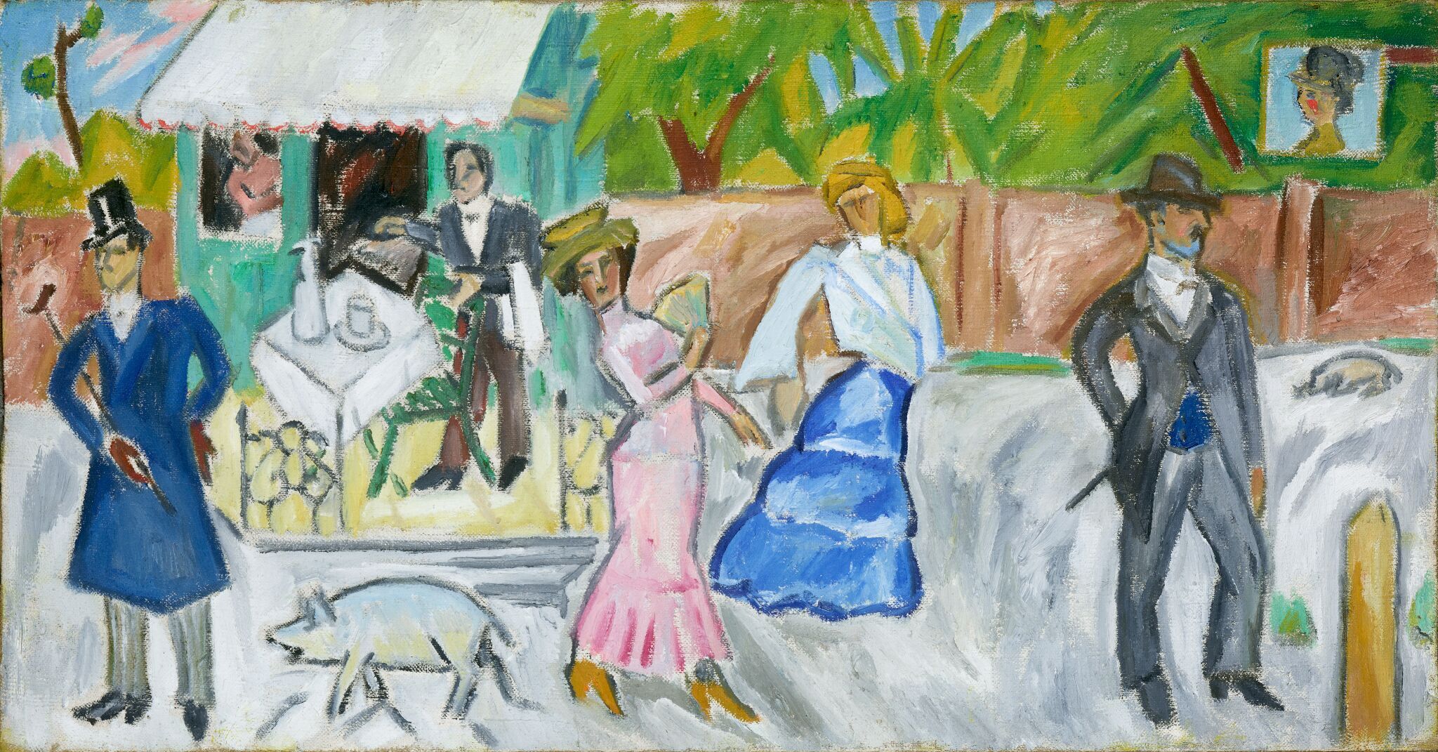 Прогулка в провинциальном городе, Mikhail Larionov, 1909