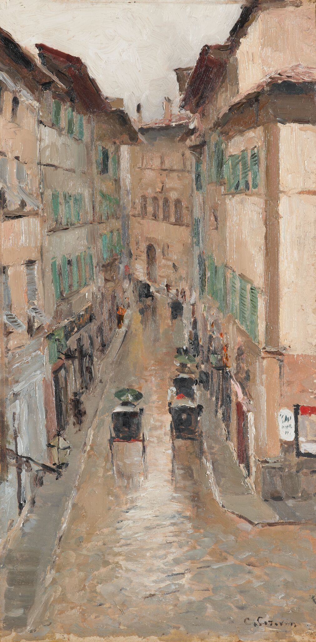 Улица во Флоренции в дождь, Konstantin Korovin, 1888
