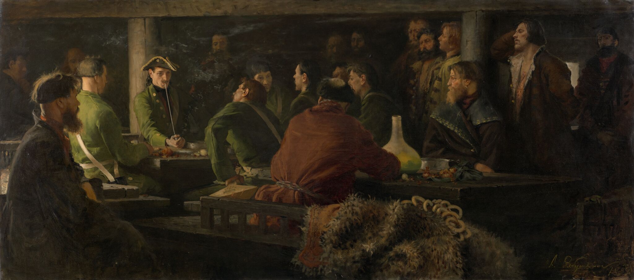 Потешные Петра I в кружале, Andrei Petrovich Ryabushkin, 1892