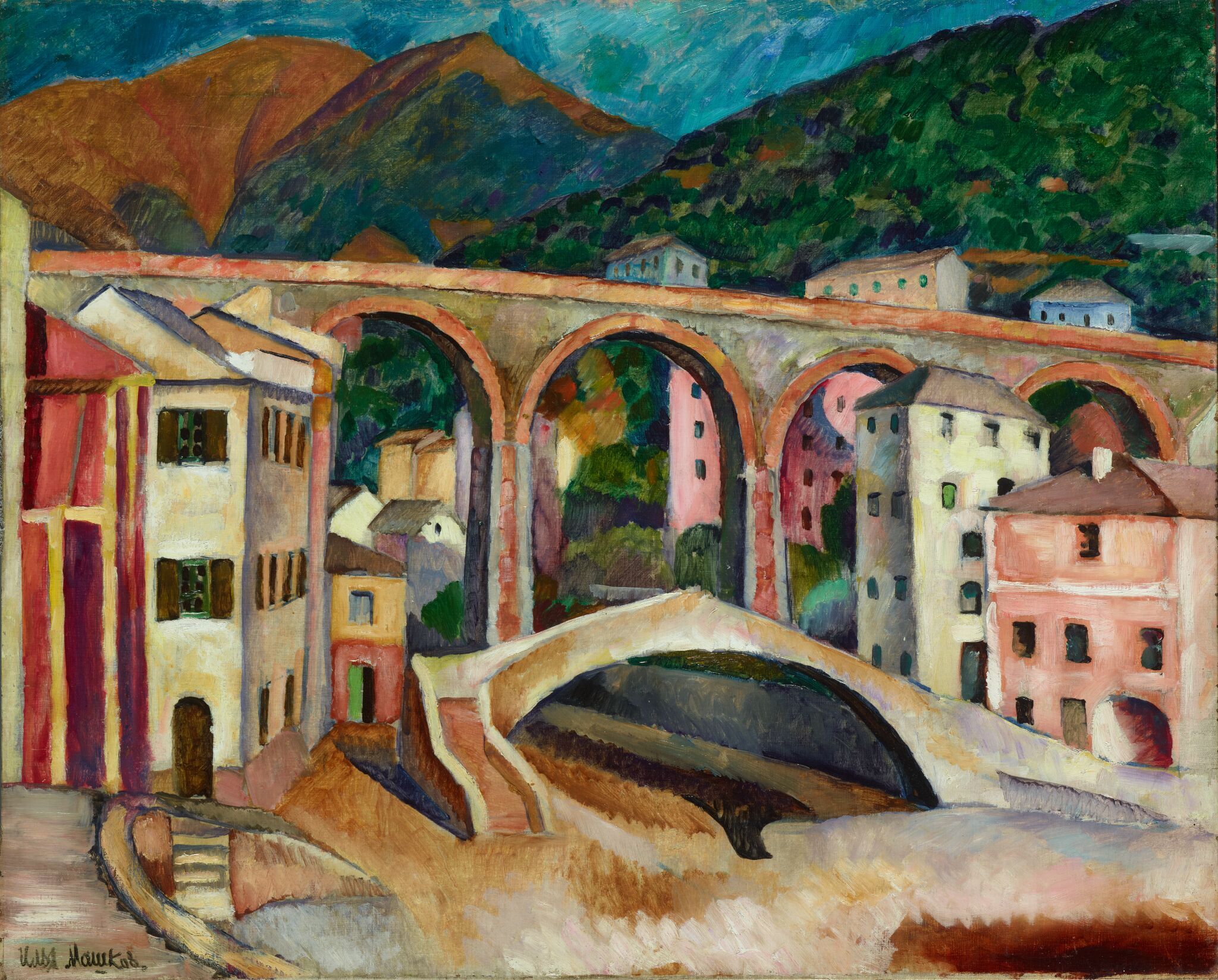 Италия. Нерви. Пейзаж с акведуком, Ilya Mashkov, 1913