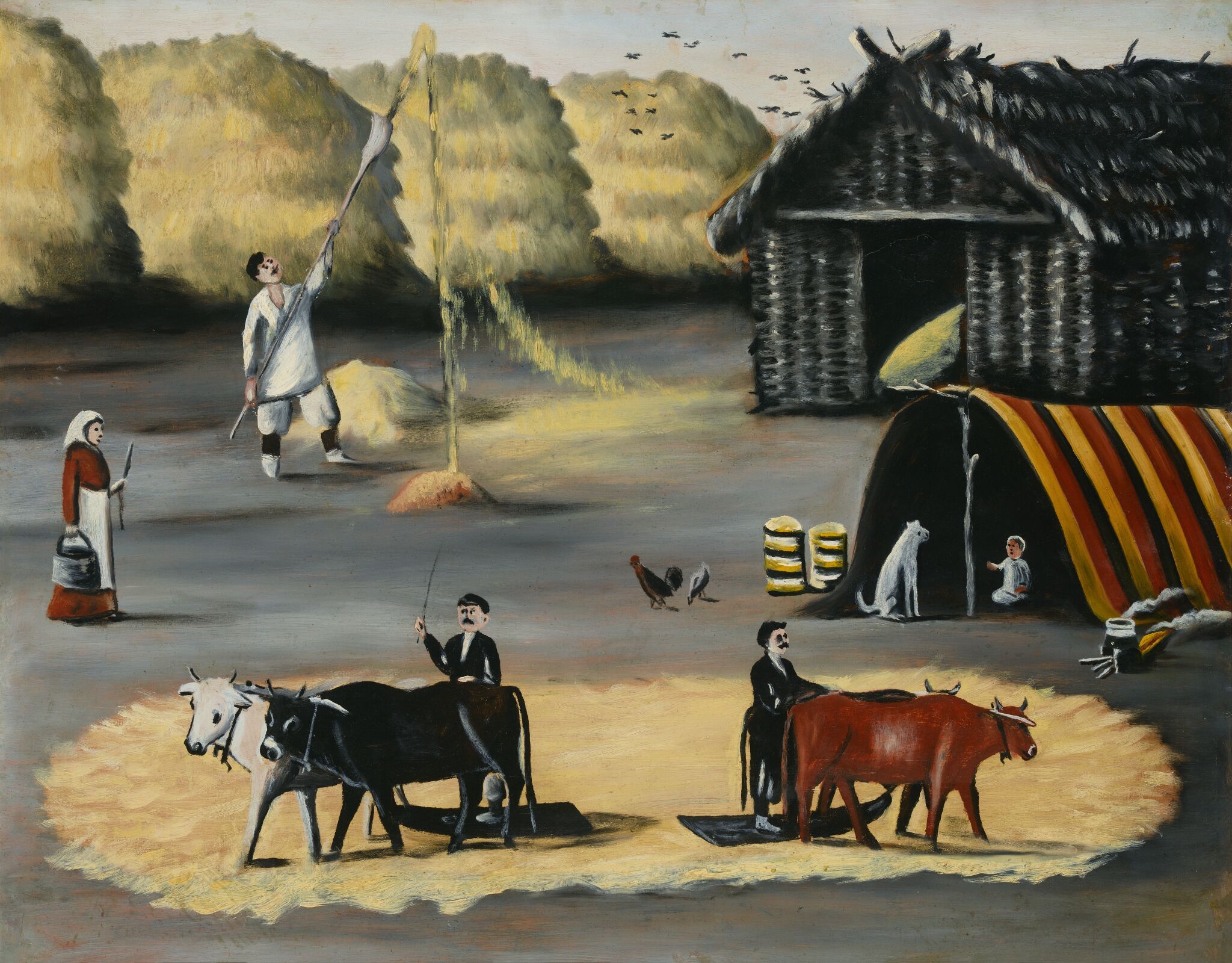 Кало. Гумно в грузинской деревне, Pirosmanashvili Niko, 1915
