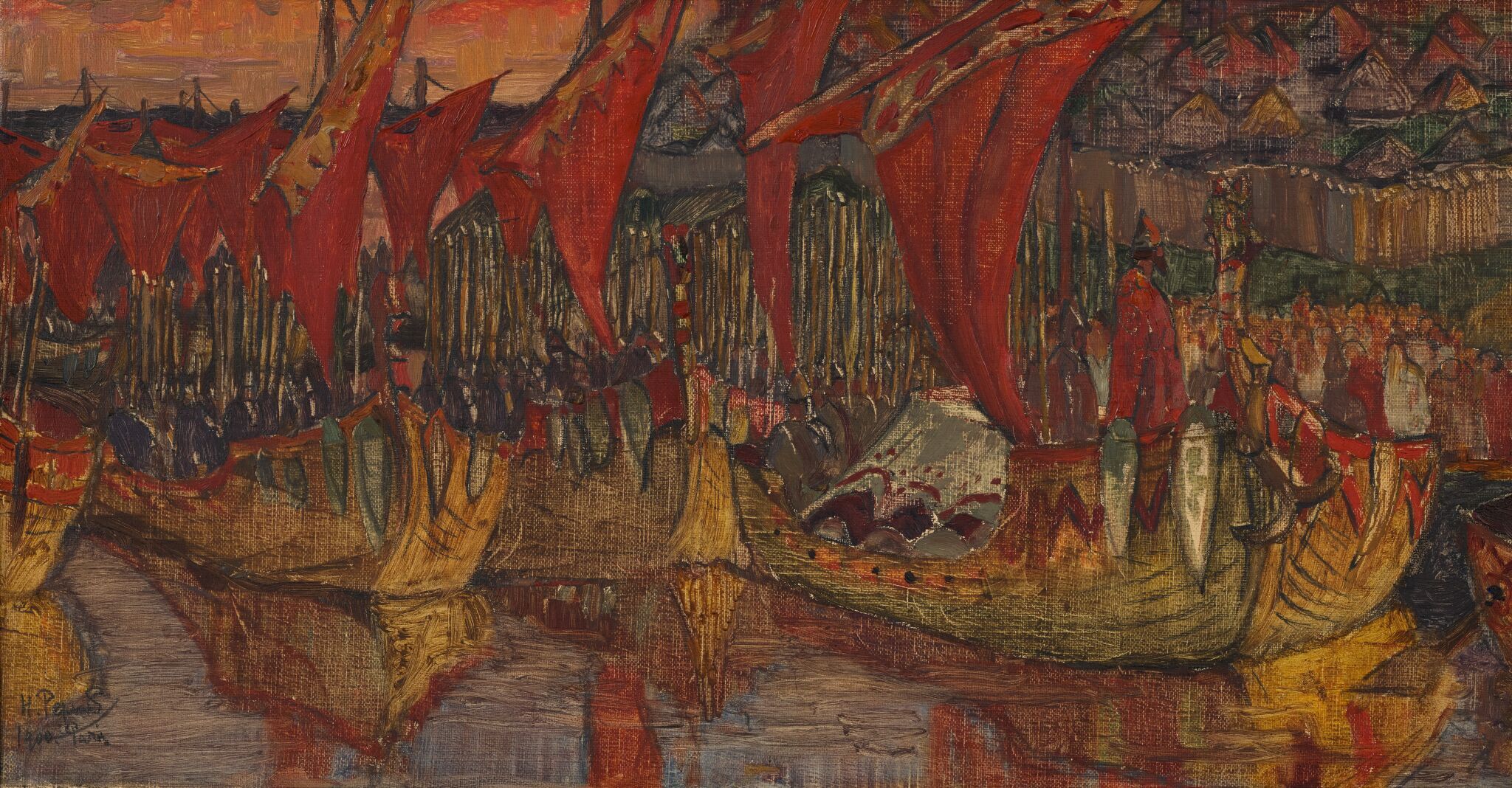 Красные паруса. Поход Владимира на Корсунь, Nicholas Roerich, 1900