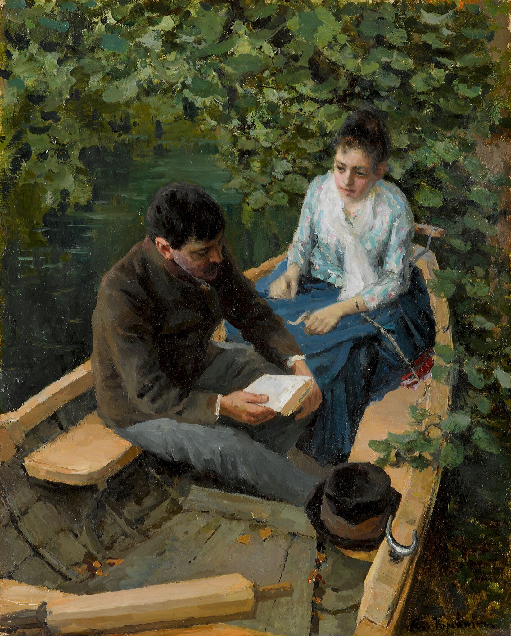 В лодке, Konstantin Korovin, 1888