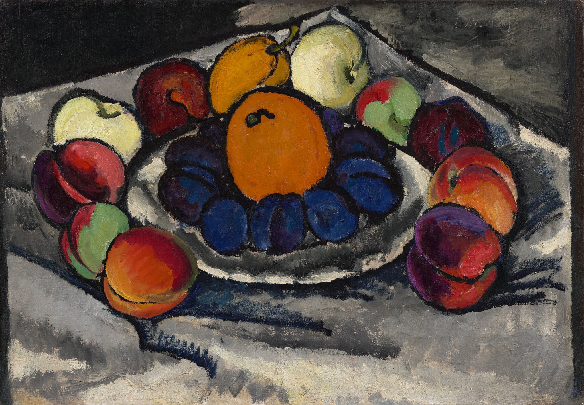 Натюрморт. Фрукты на блюде, Ilya Mashkov, 1910