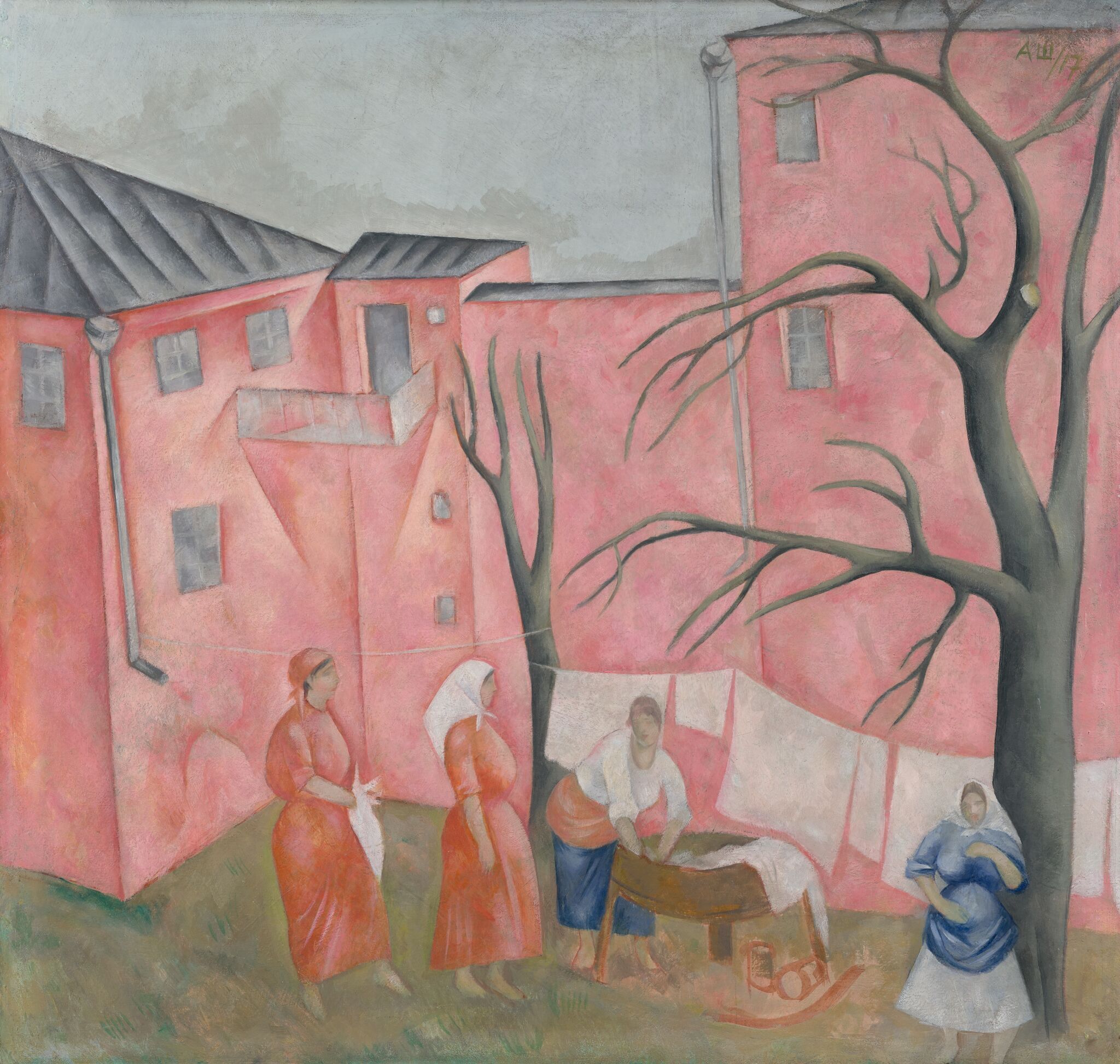 Пейзаж с прачками, Aleksandr Shevchenko, 1917