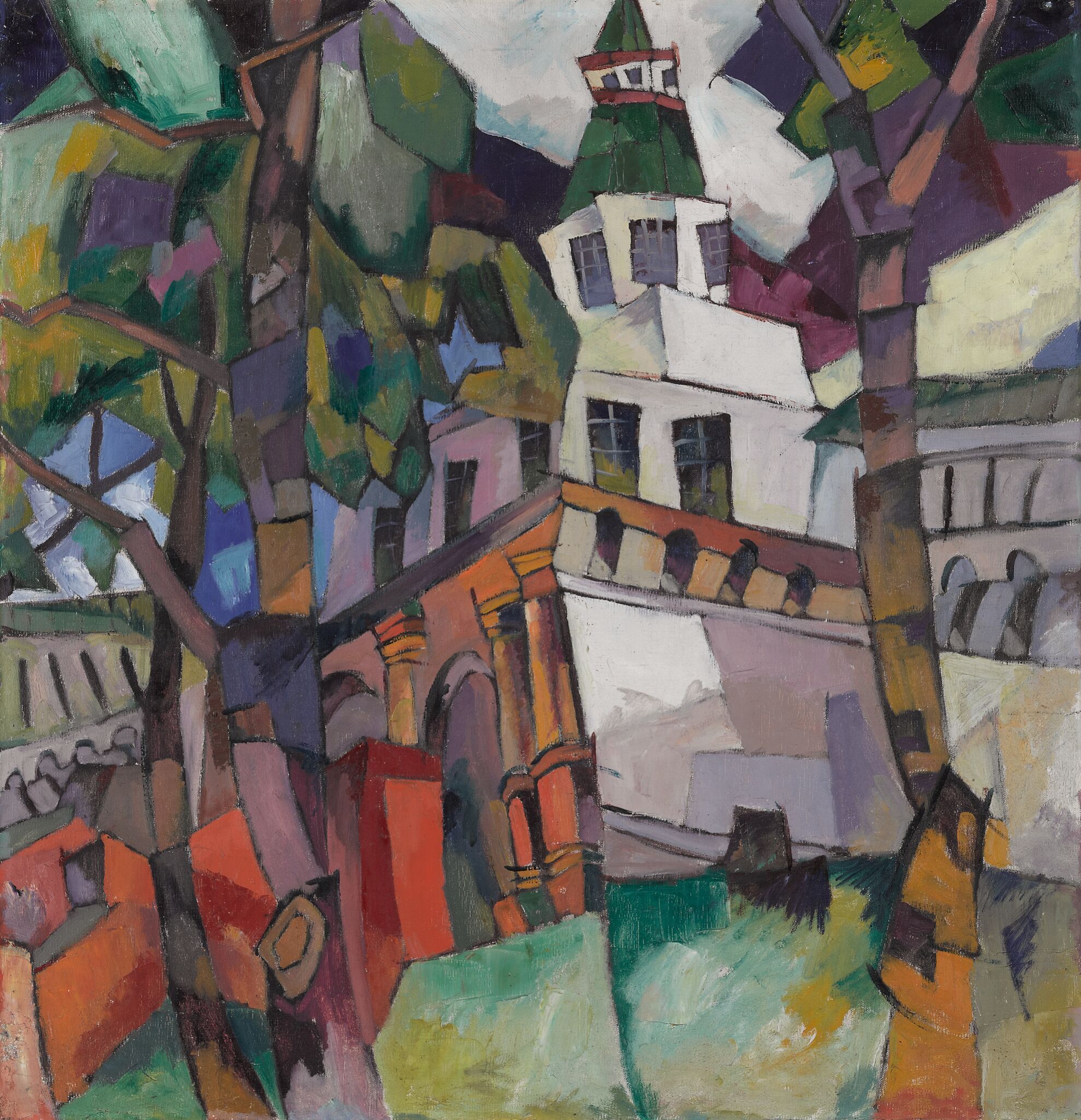 Ворота с башней. Hовый Иерусалим, Aristarkh Lentulov, 1917