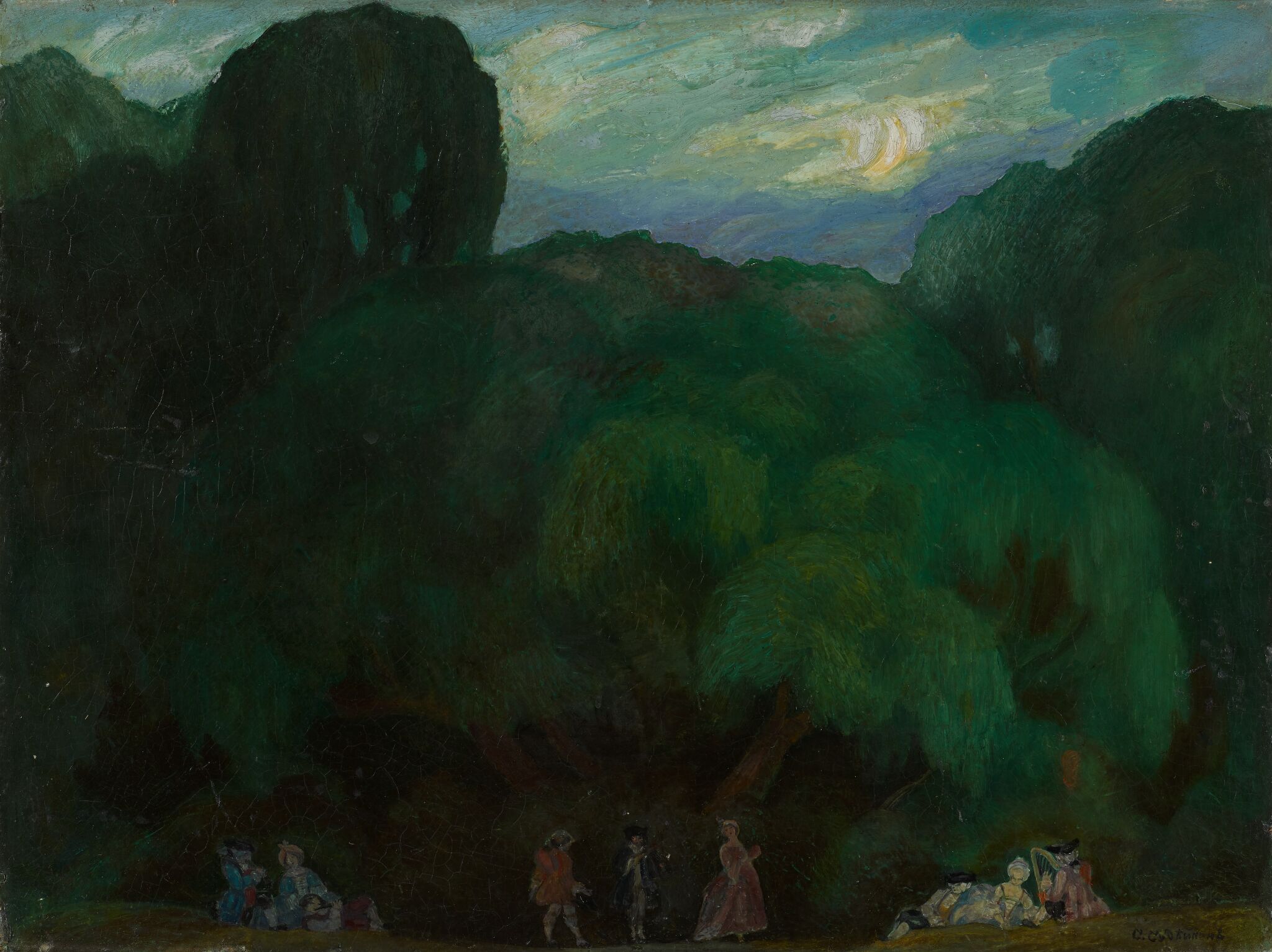 Пейзаж с фигурами, Sergei Soudeikine, 1910
