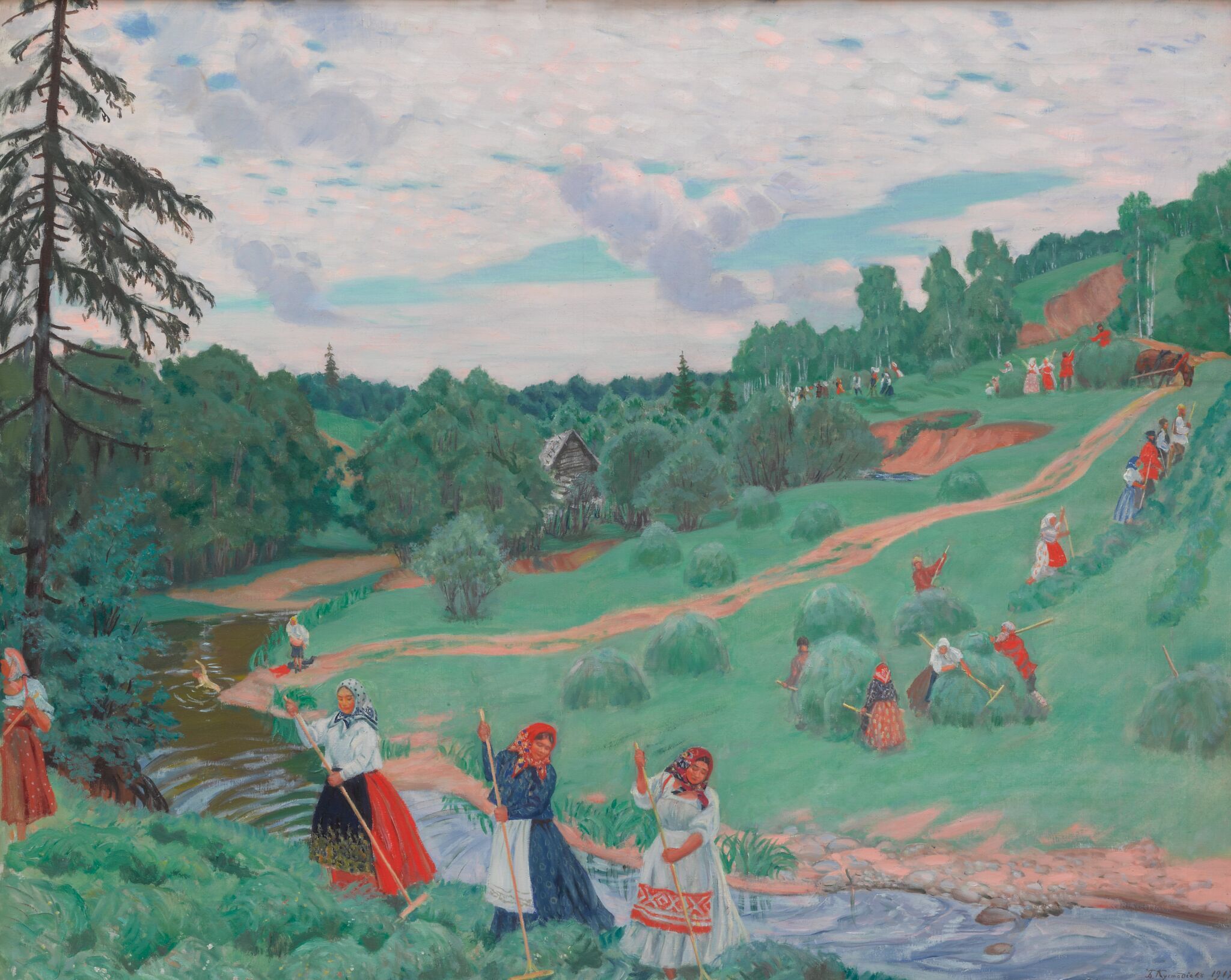 Сенокос, Boris Kustodiev, 1917