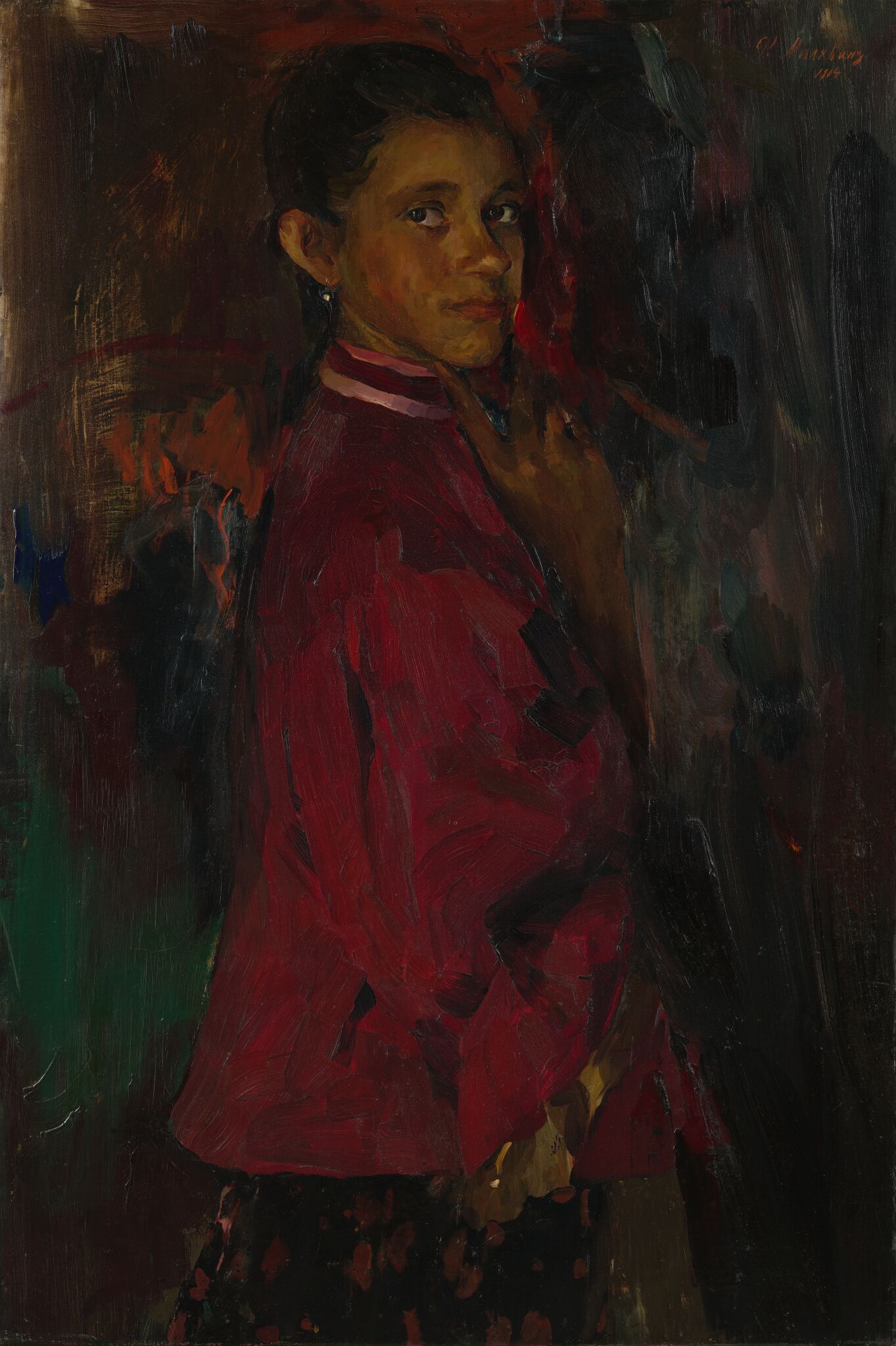 Женщина в красной кофте, Filipp Malyavin, 1914