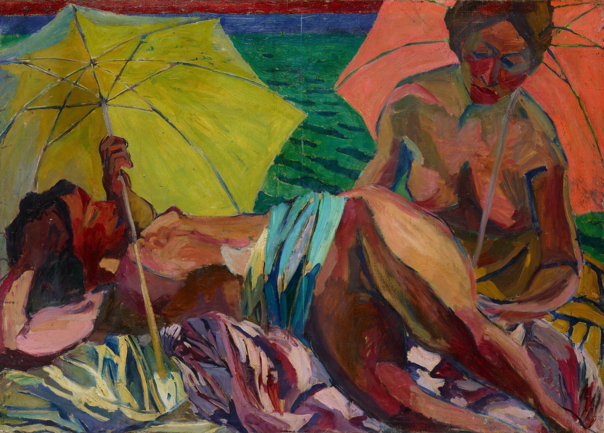 Женщины с зонтами, Aristarkh Lentulov, 1910