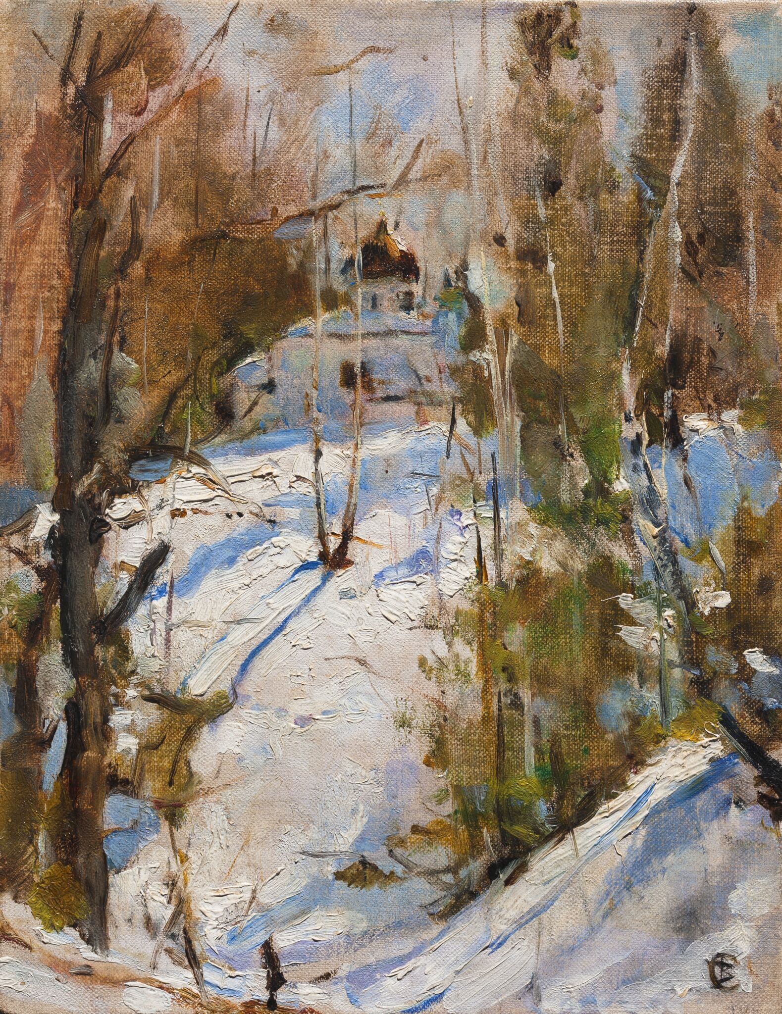 Зима в Абрамцеве. Церковь, Valentin Serov, 1886