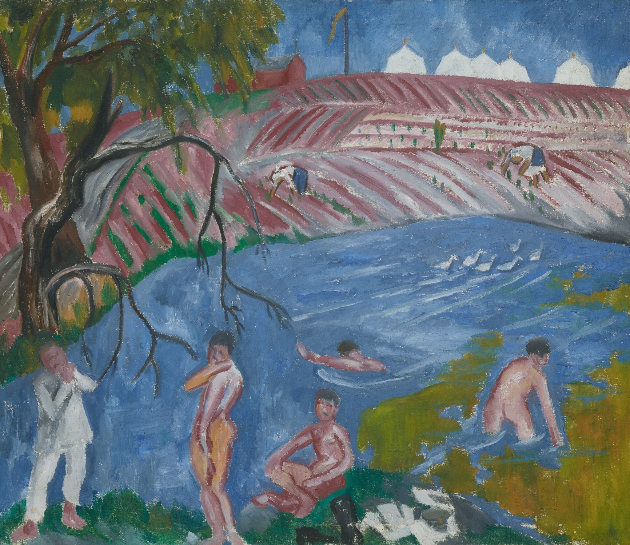 Купающиеся солдаты, Mikhail Larionov, 1911