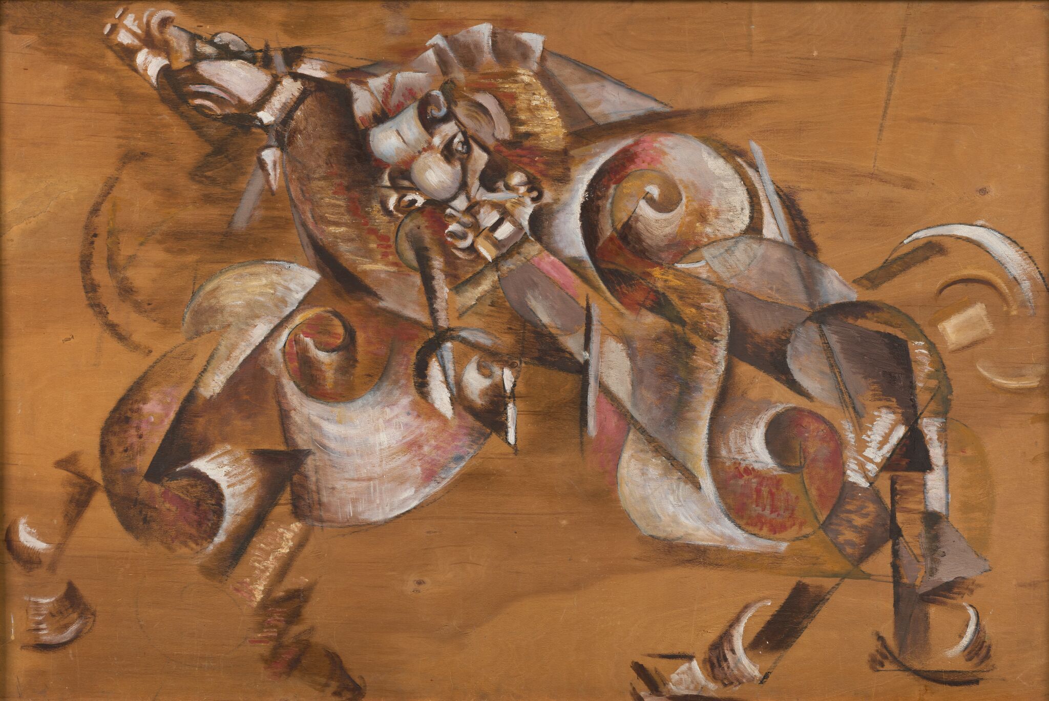 Нападение льва на лошадь, Georgy Yakulov, 1919