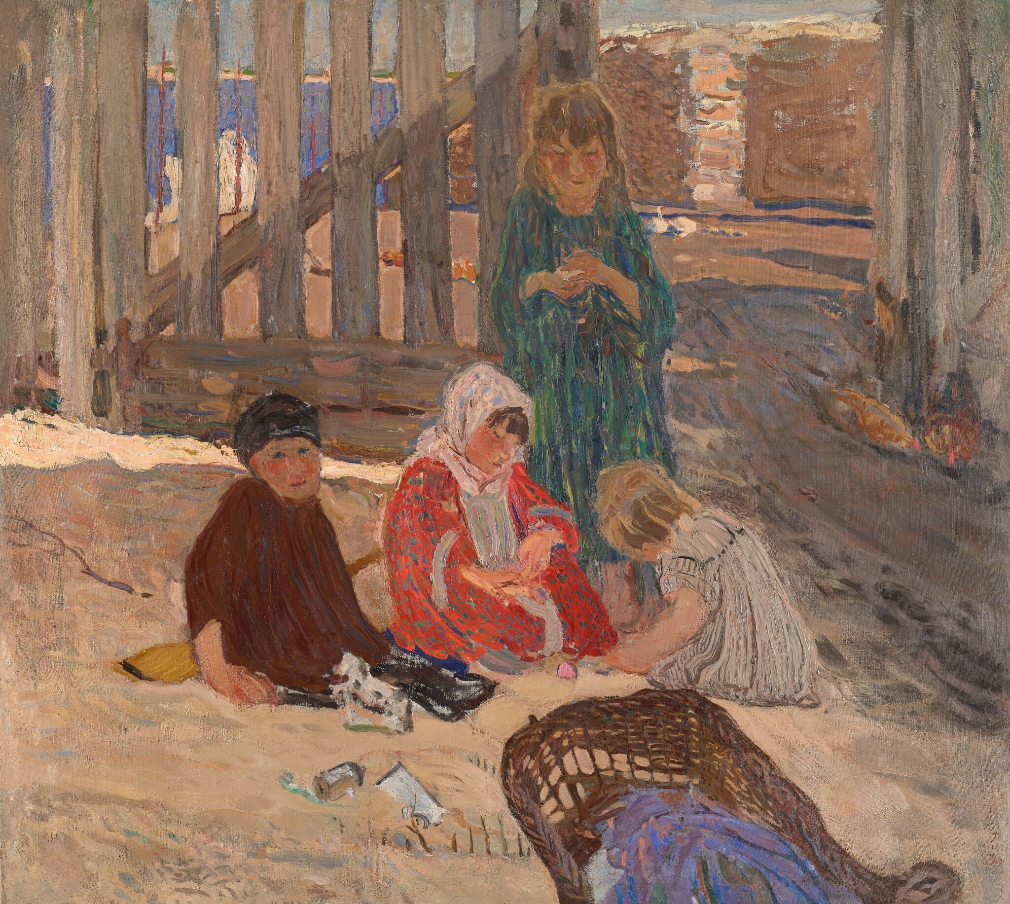 Дети, играющие в песке, Alexander Savinov, 1904