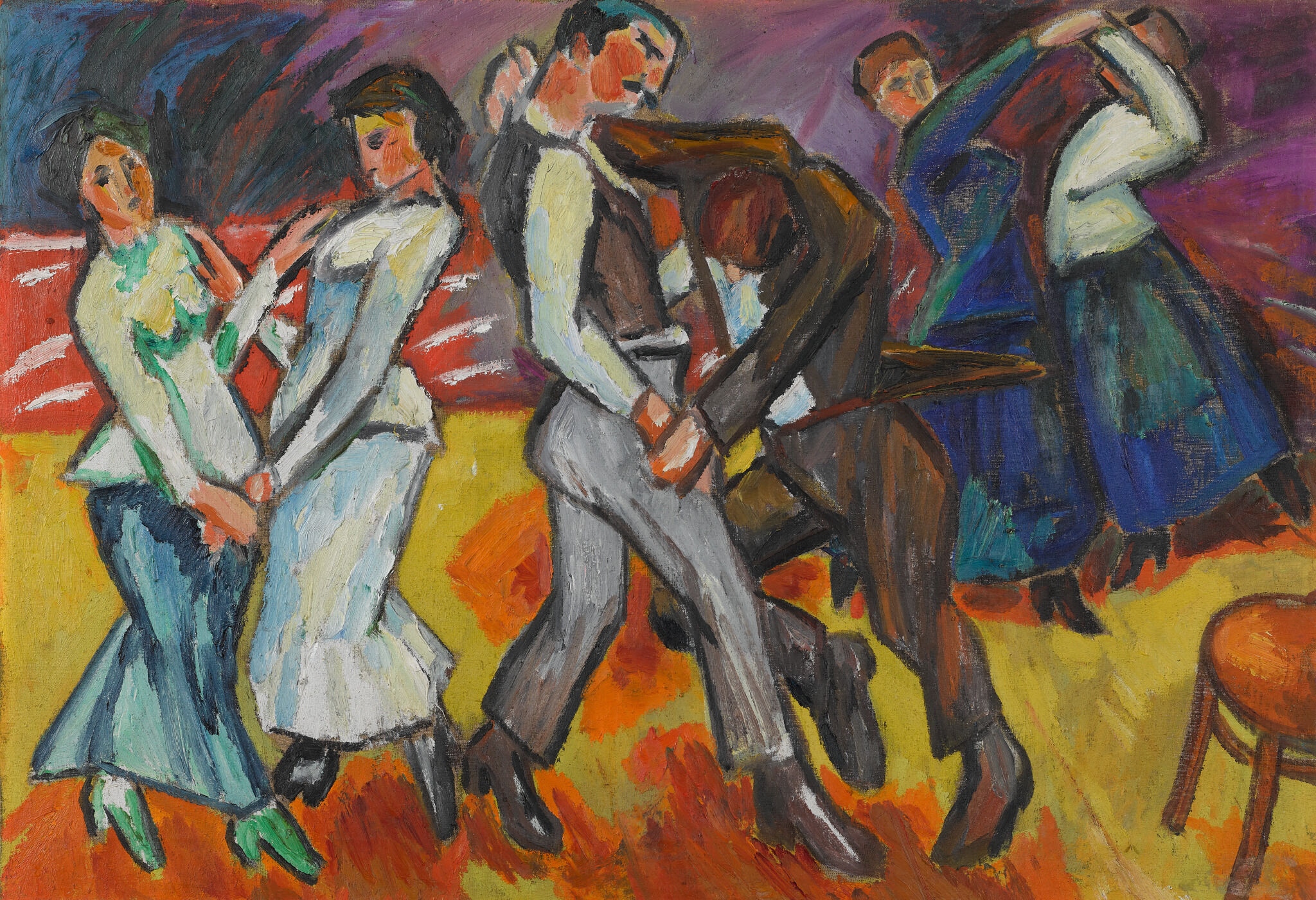 Танцующие, Mikhail Larionov, 1909