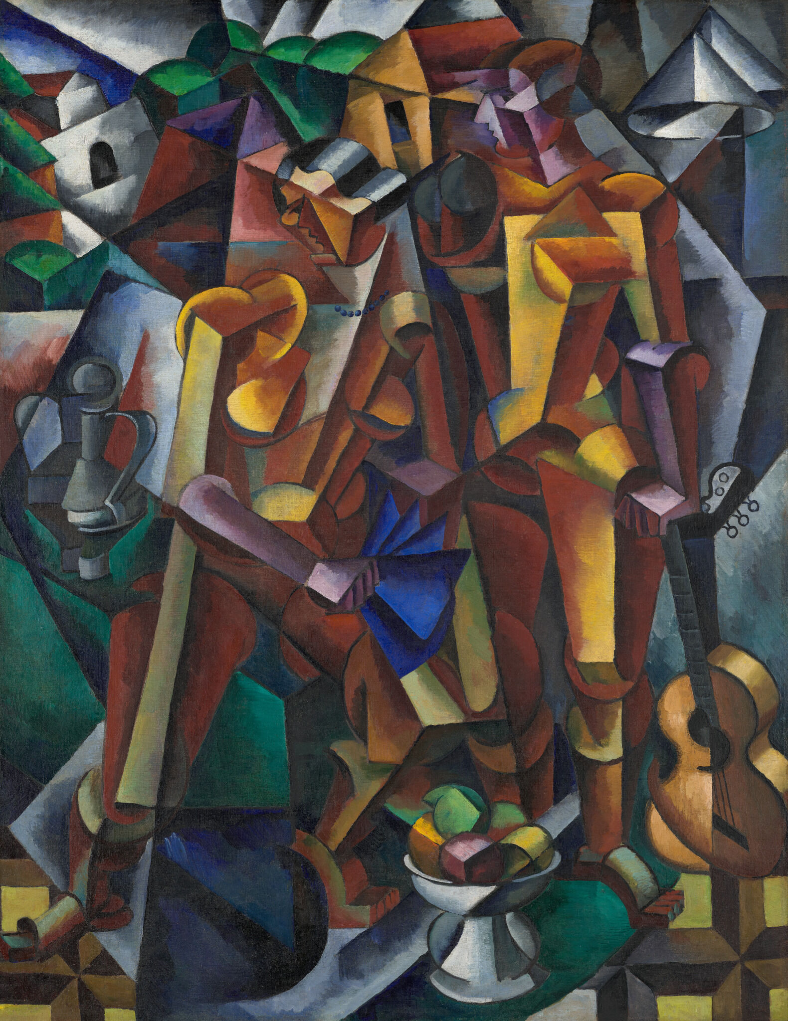 Композиция с фигурами (Две фигуры), Liubov Popova, 1913