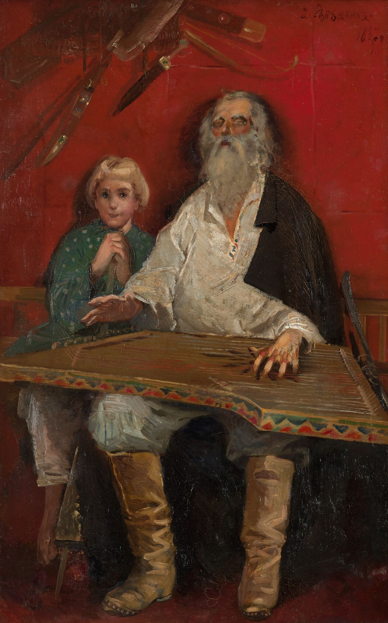 Слепой гусляр, поющий старинку, Andrei Petrovich Ryabushkin, 1887