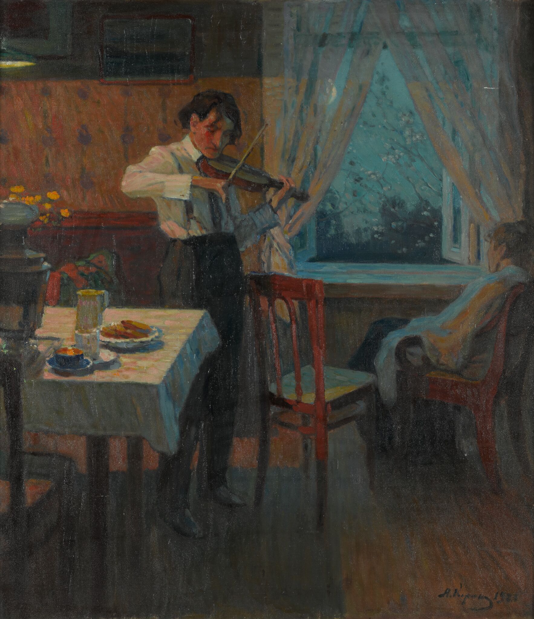 Ноктюрн, Aleksey Mikhaĭlovich Korin, 1921