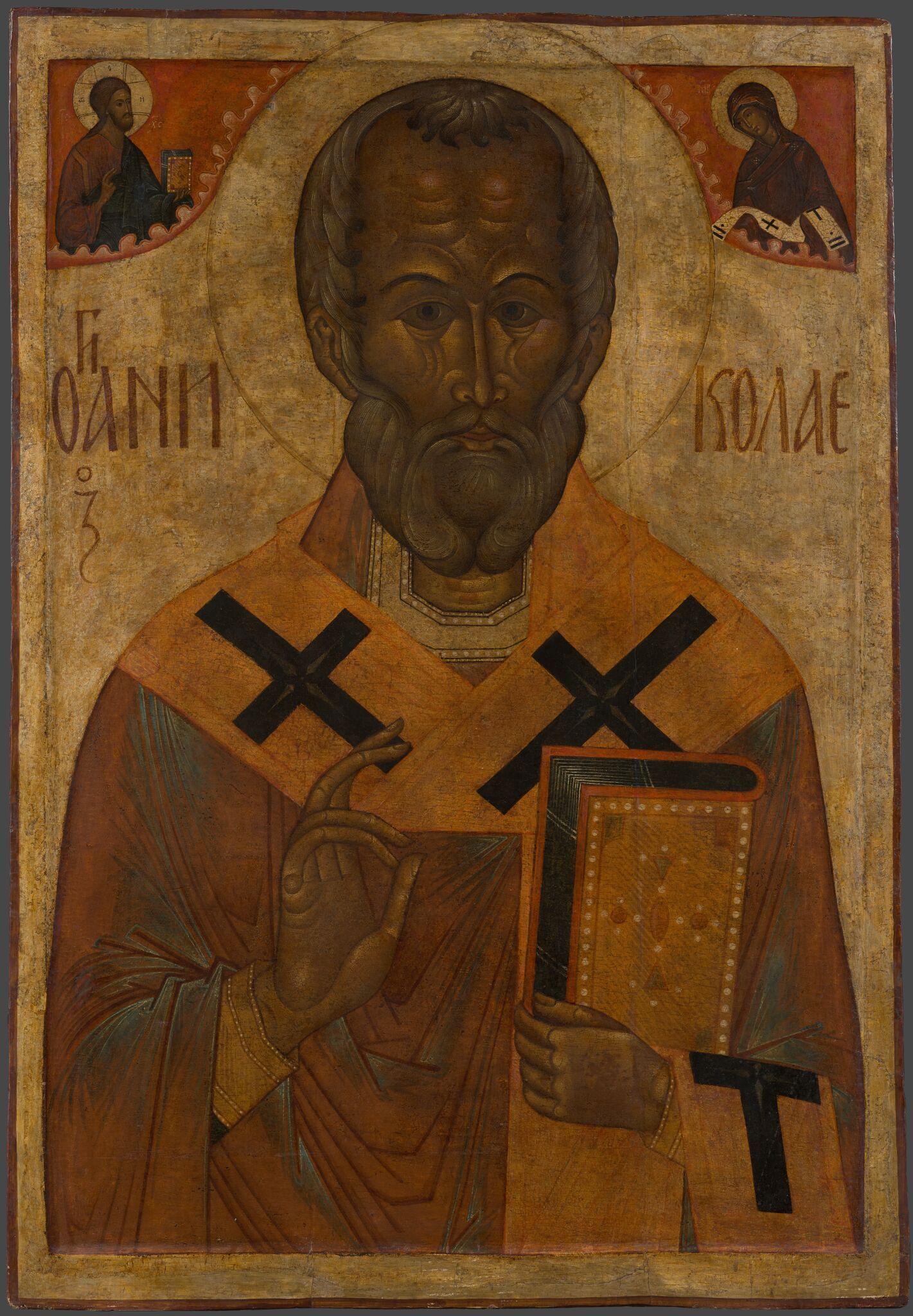 Святитель Николай Чудотворец, XVI век (?), с прописями XIX–XX веков
