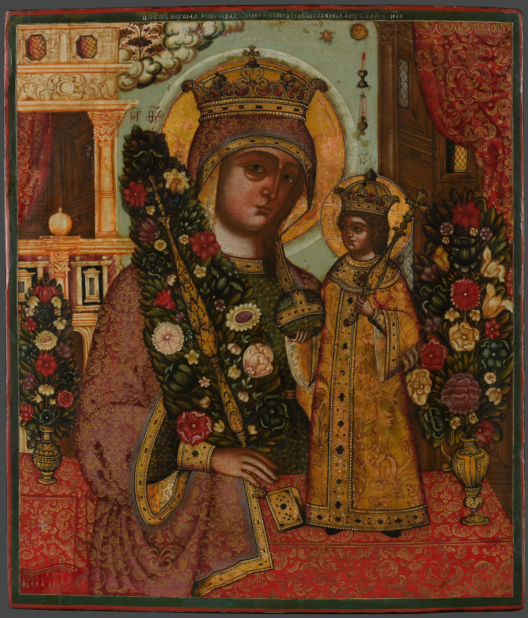 Богоматерь «Неувядаемый цвет», Tikhon Filatiev, 1691